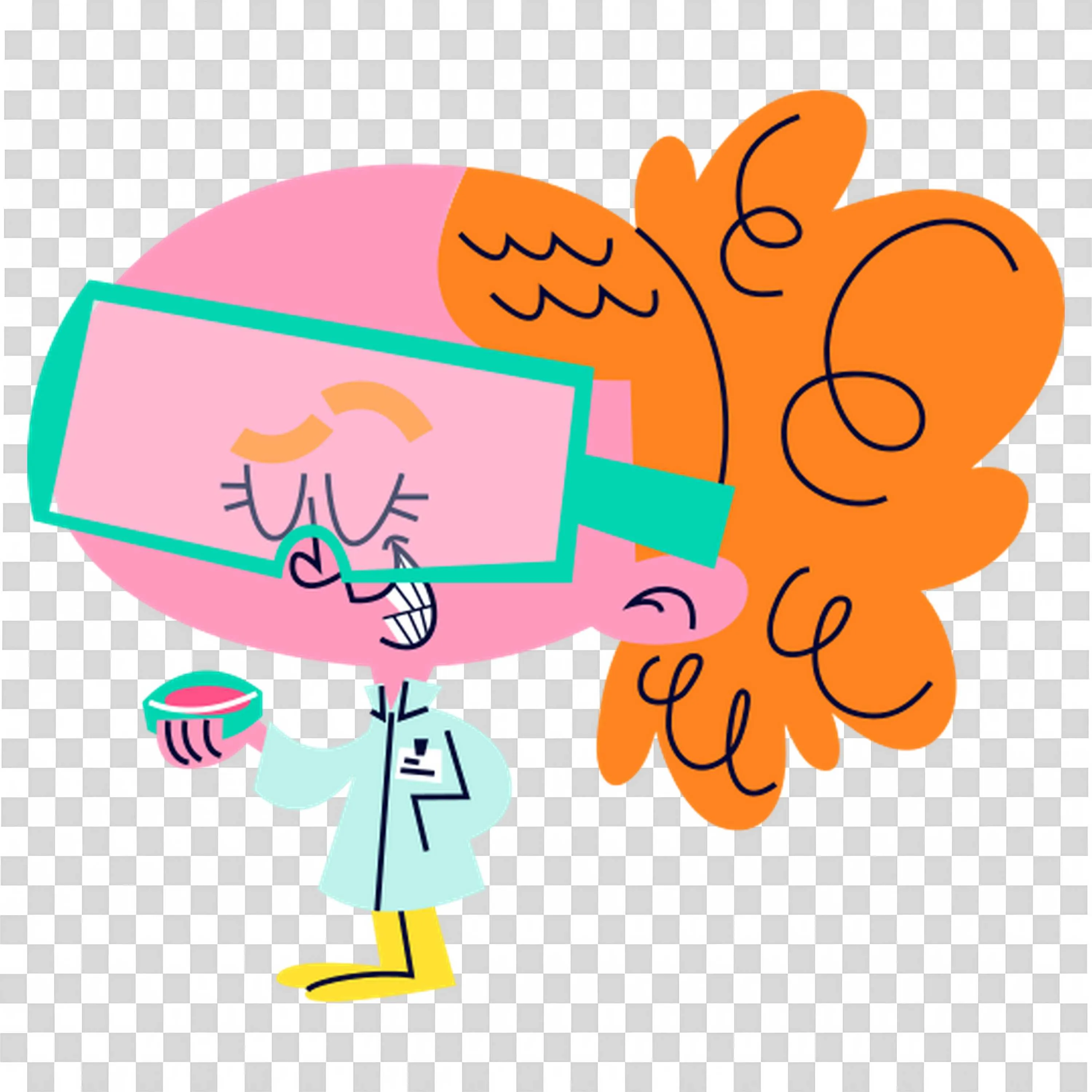 Student and Teacher High Five in Front of Desk Scene