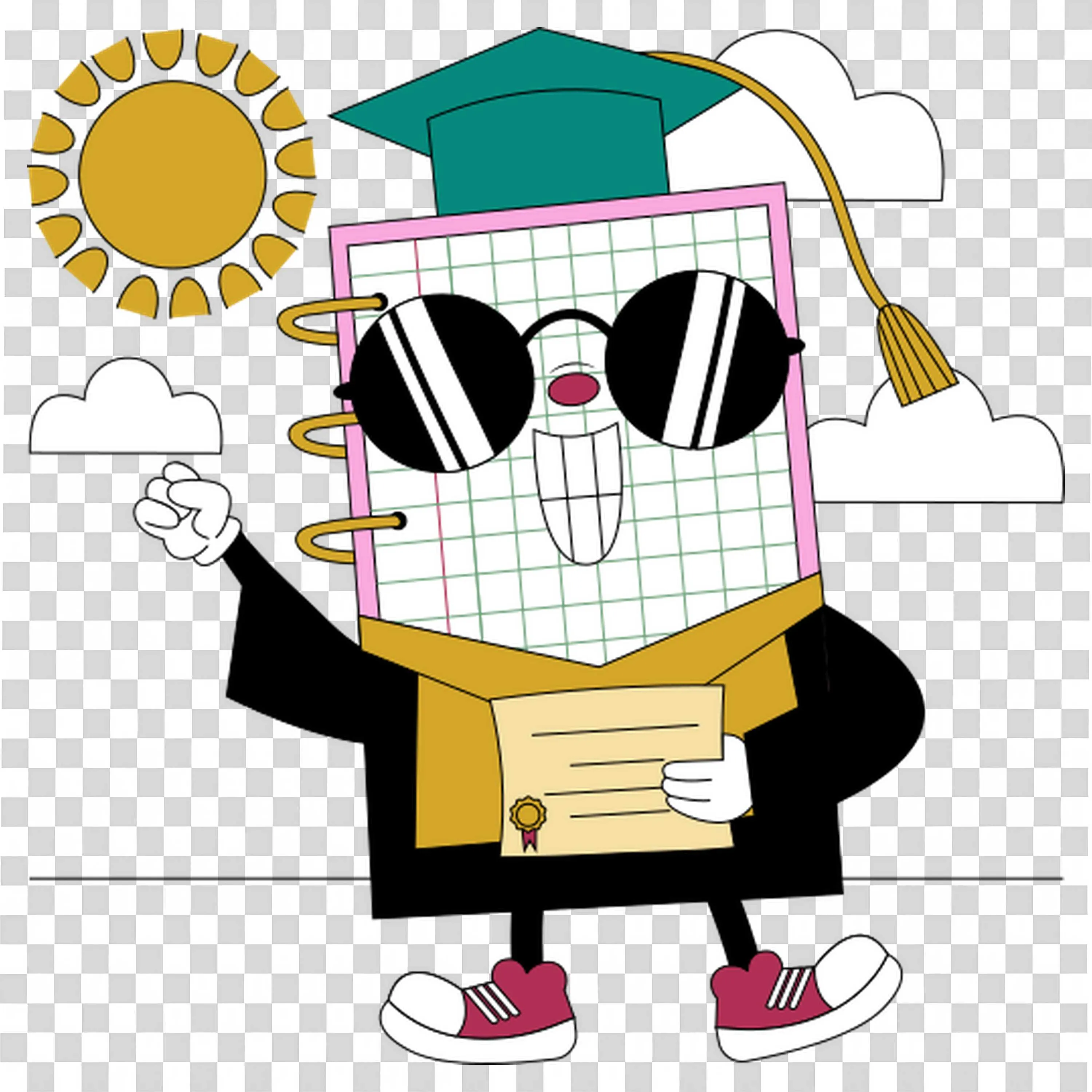 Student in Cap Shows Pride in School and Knowledge