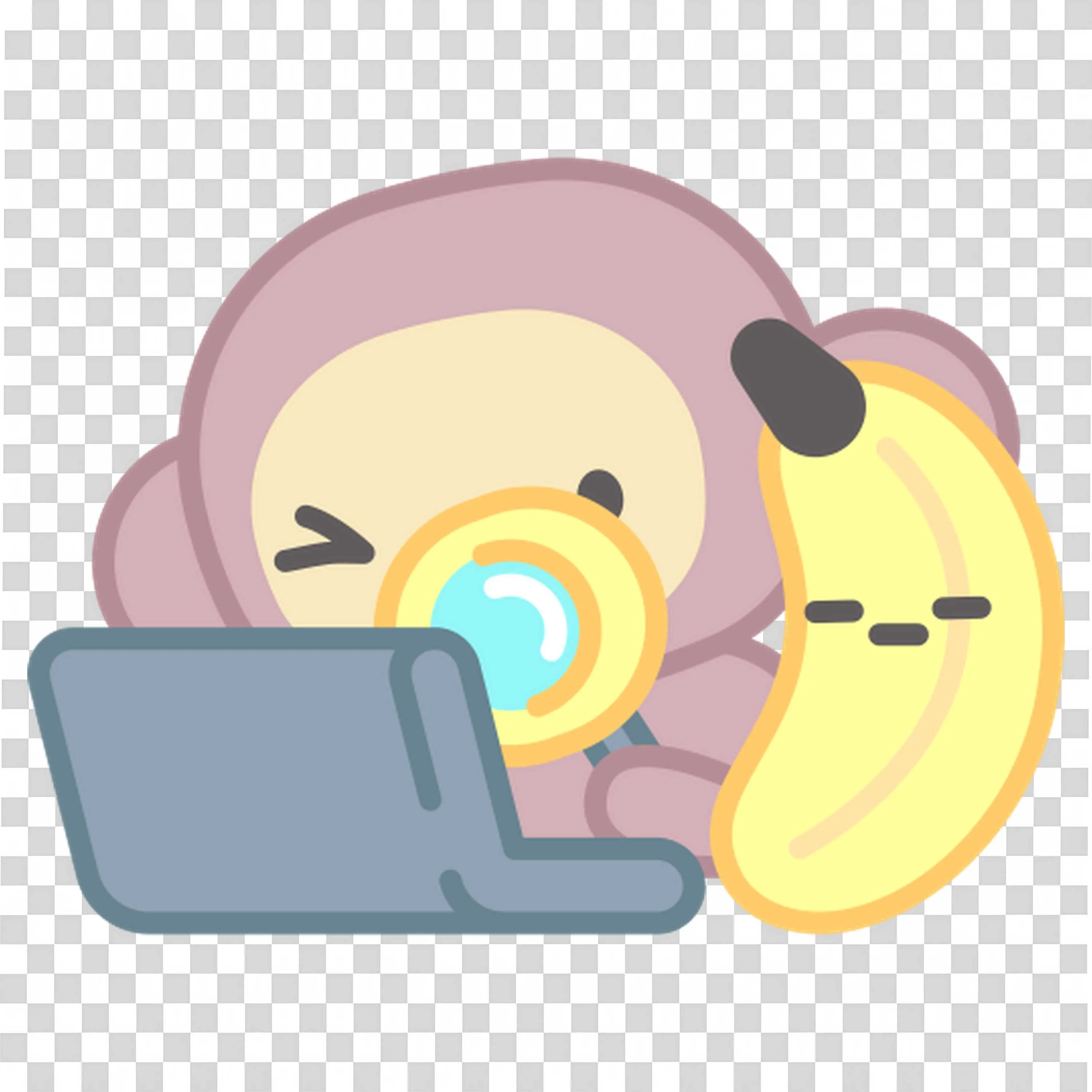 Student Monkey Using Laptop for Remote School Learning