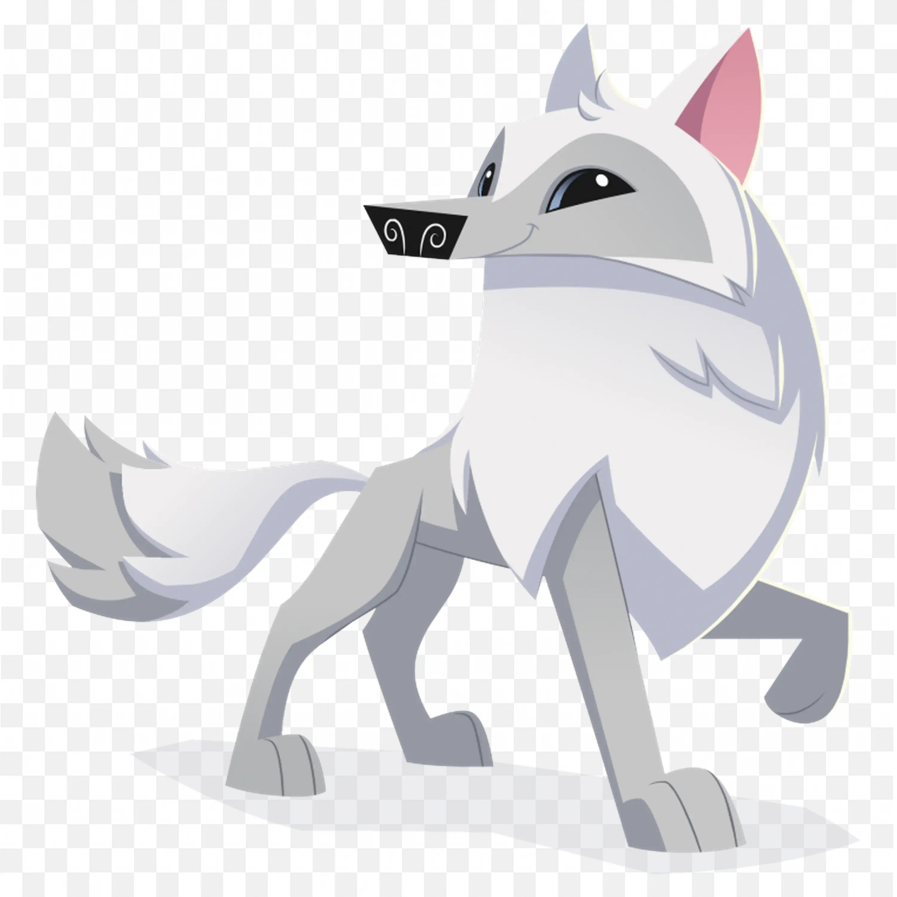 Stylized Cartoon Arctic Fox Clip Art Nature Character Art