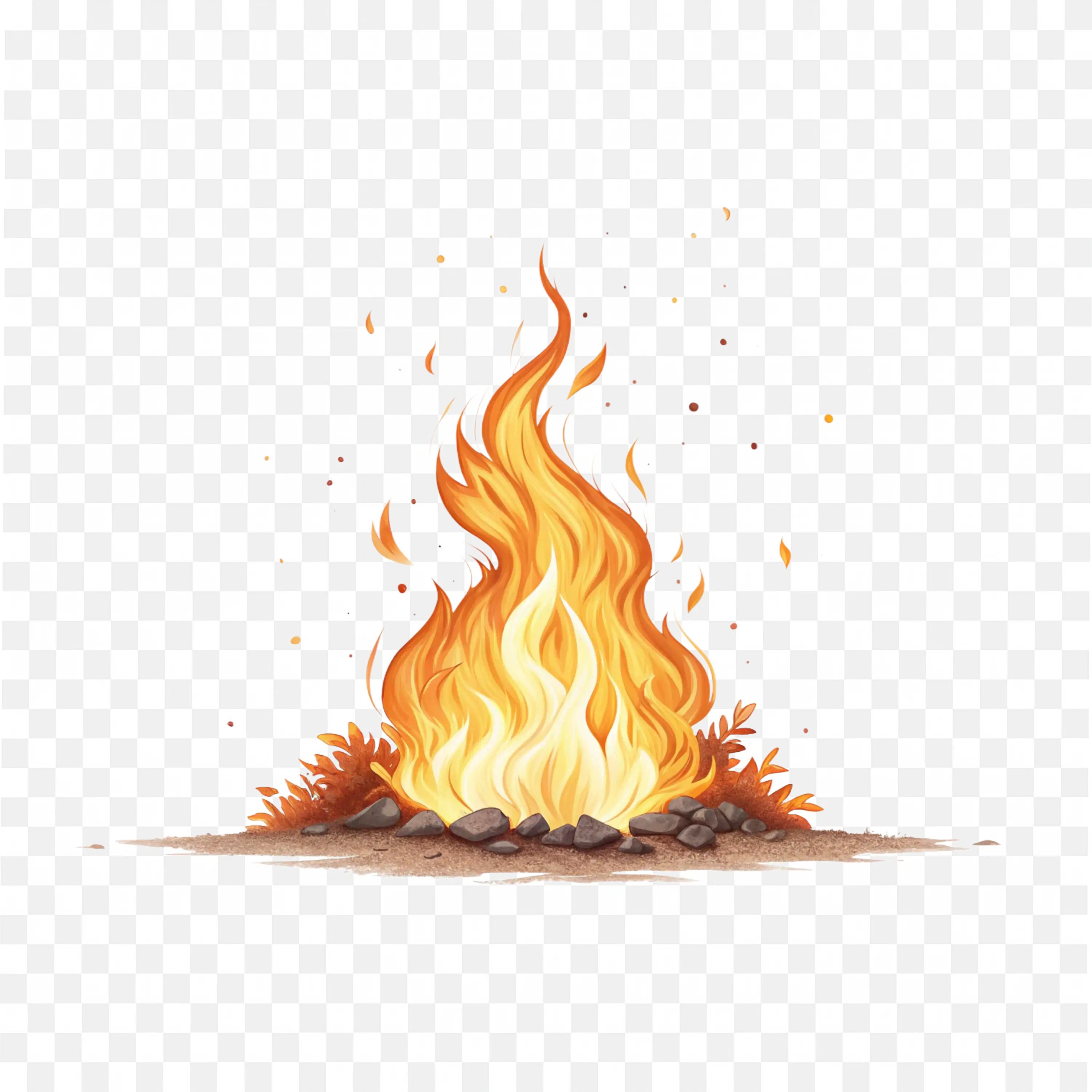 Stylized Fire Flame Rising Up Transparent Nature PNG