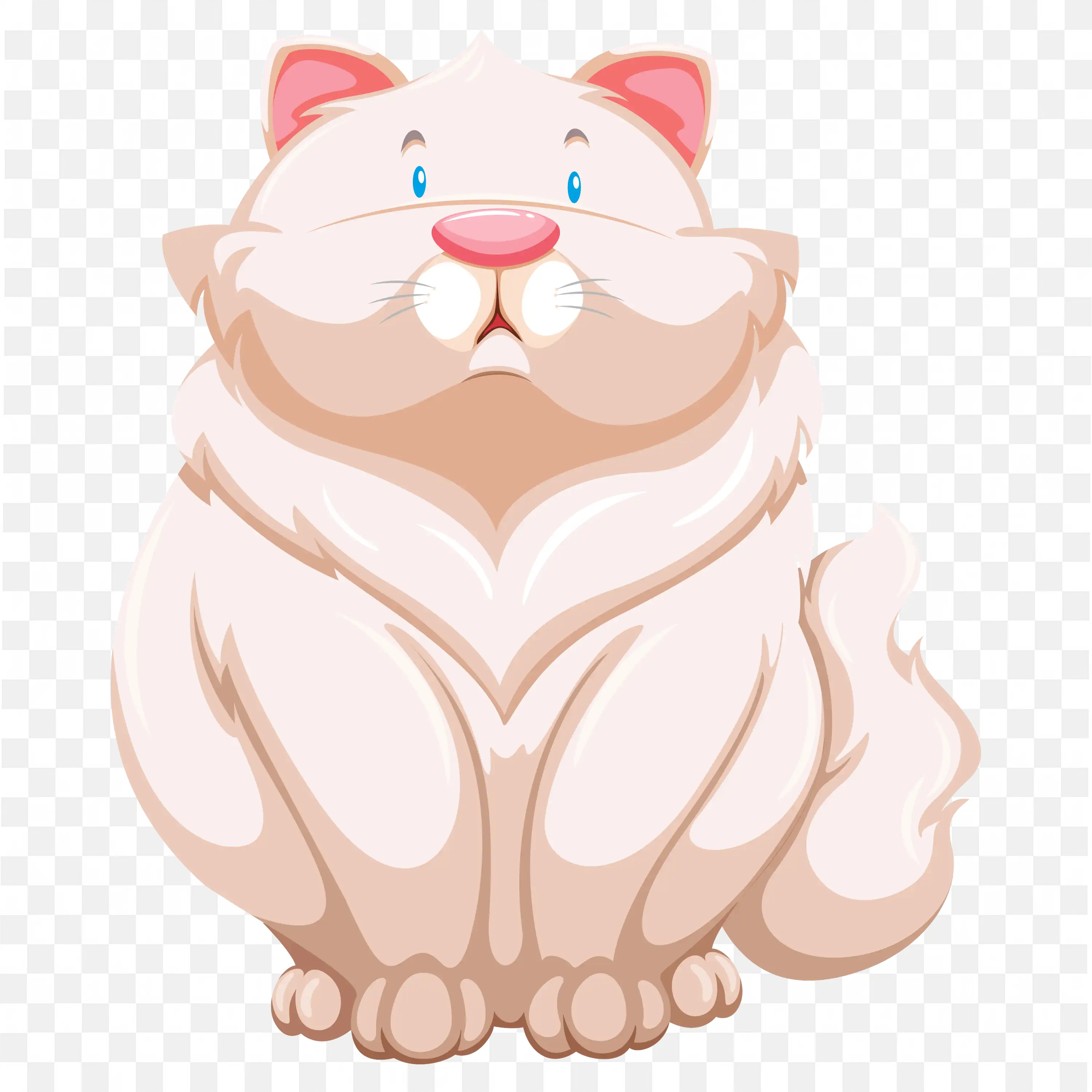 Stylized Pink Cartoon Cat Sitting Pretty PNG Clipart Download