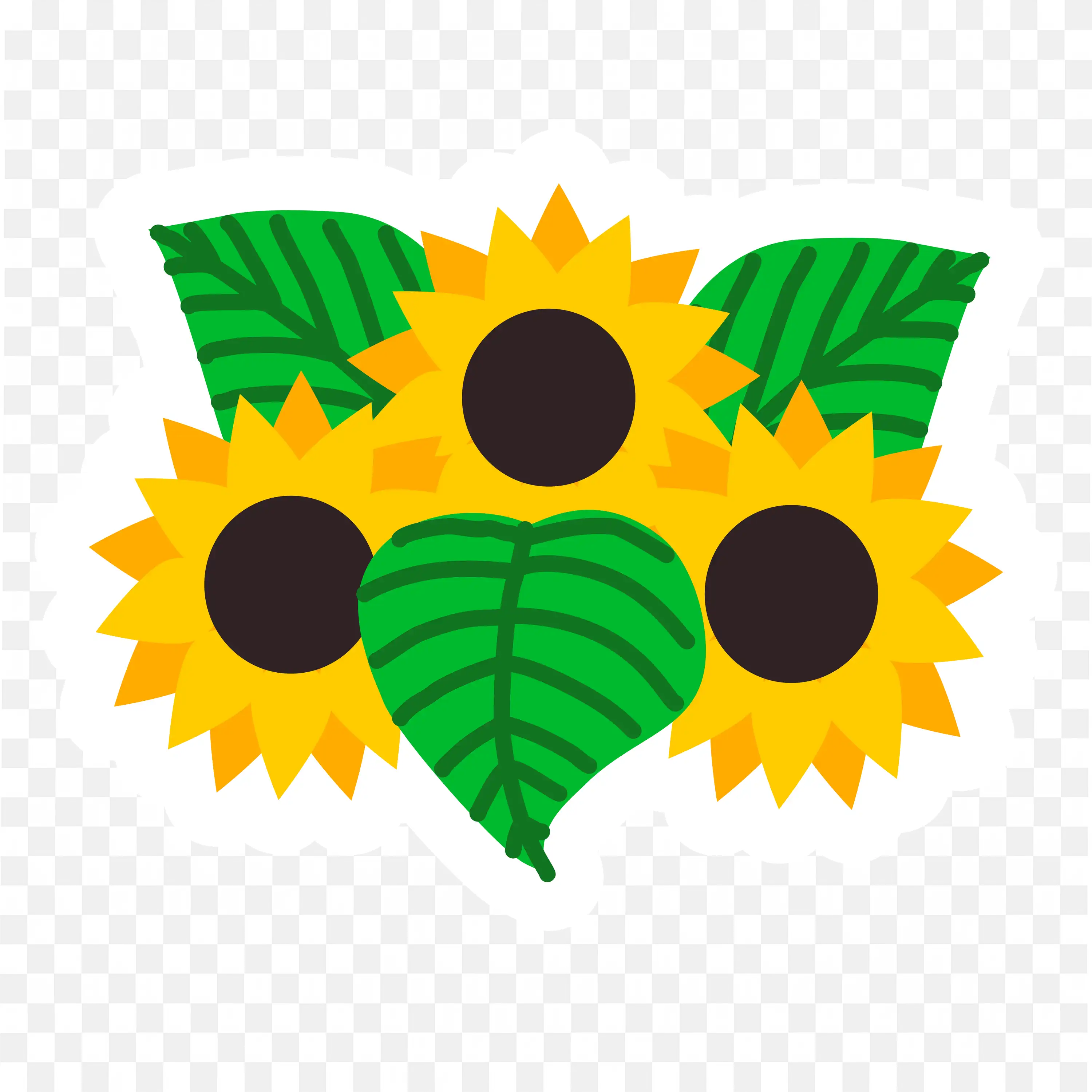 Sunflower Bunch PNG Nature Art Floral Clip Design Illustration