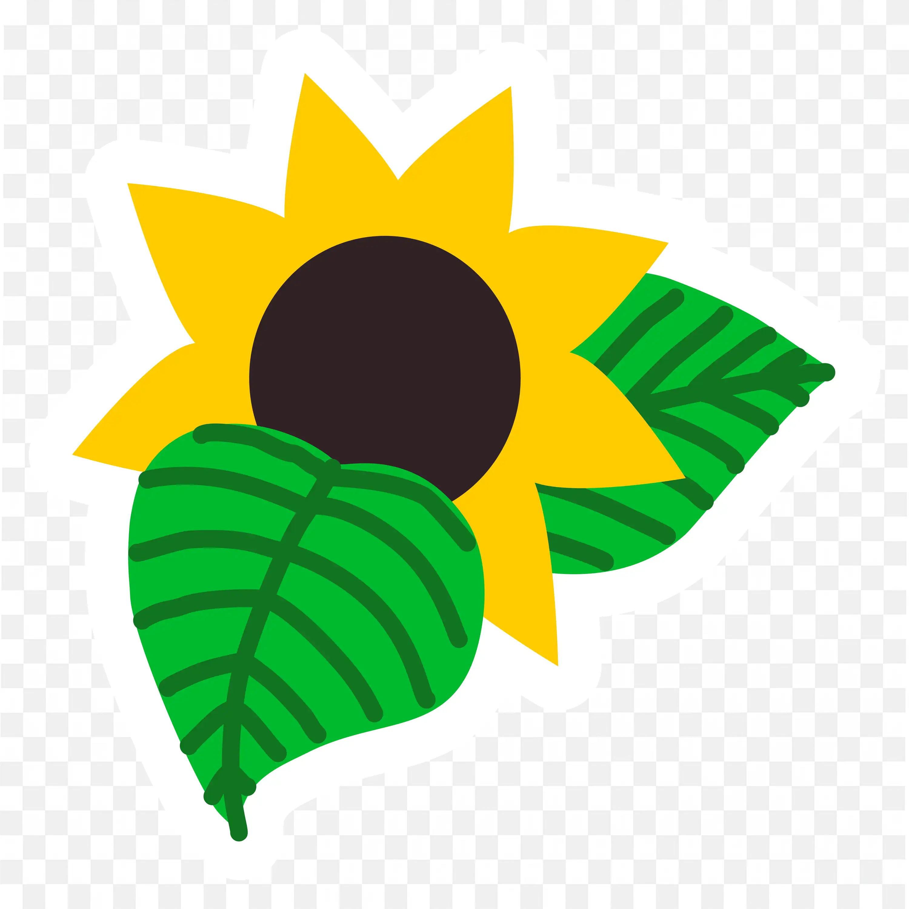 Sunflower PNG Nature Clipart Yellow Bloom Green Leaf Design