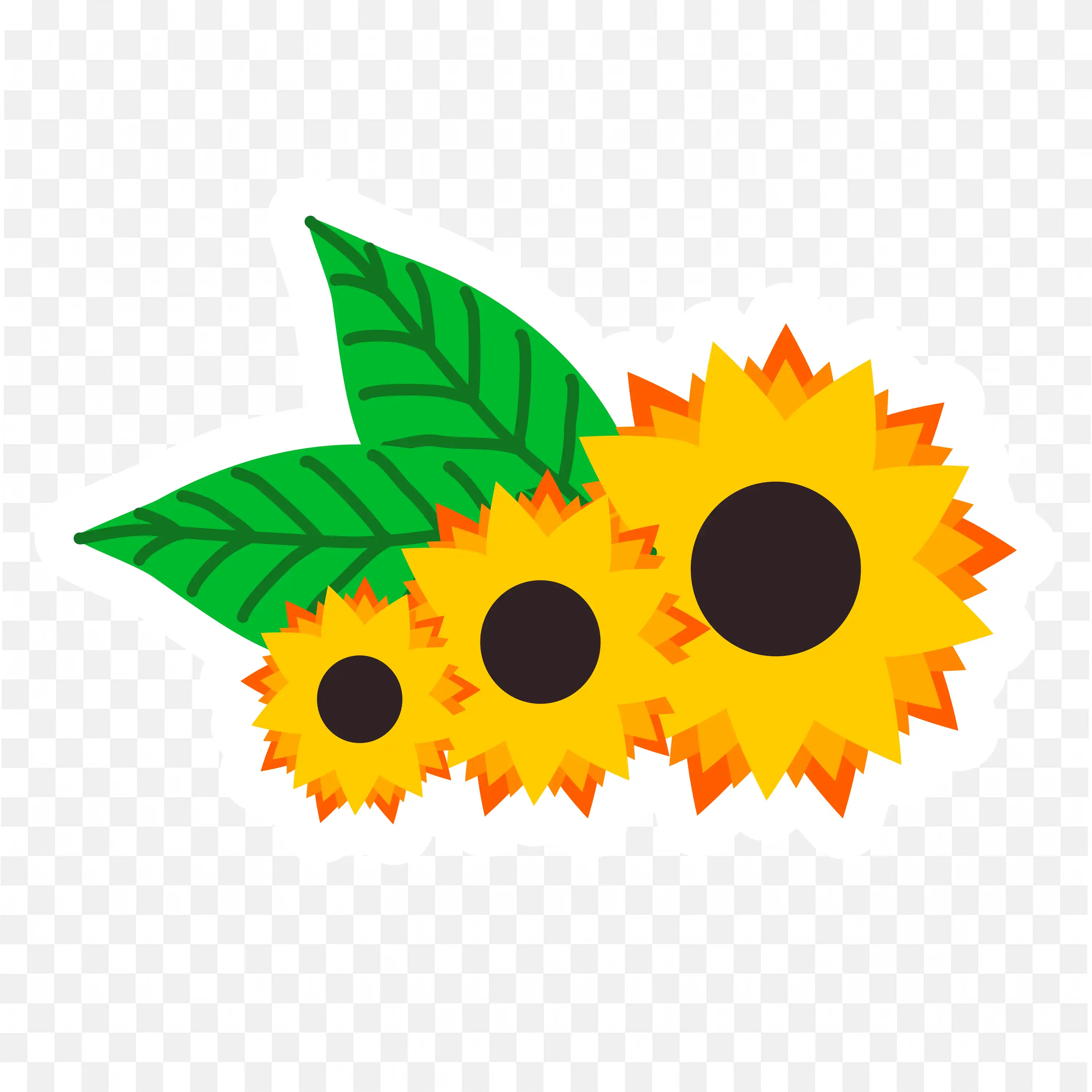 Sunflower Pair PNG Nature Art Floral Clip Bright Petal Design