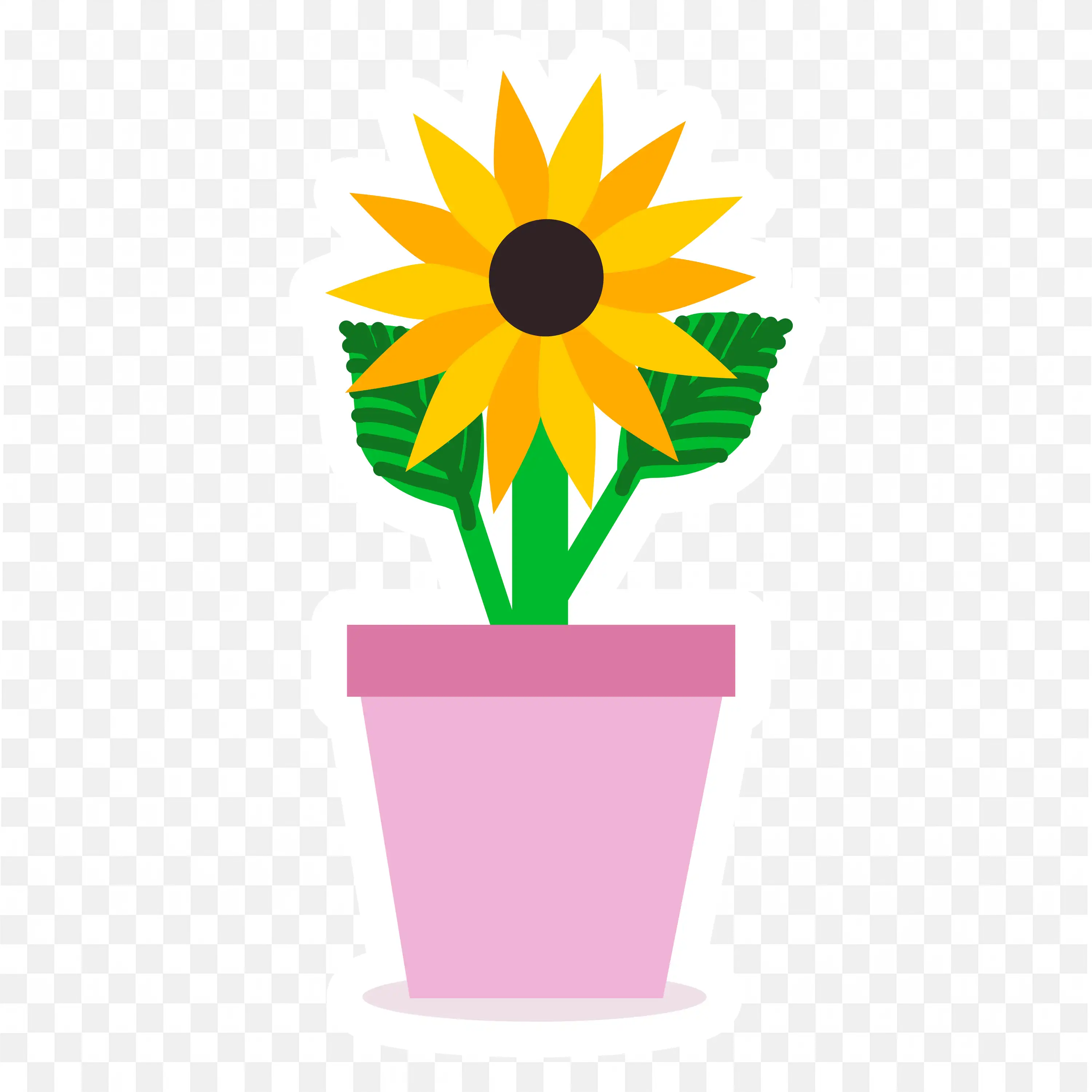 Sunflower PNG Pink Pot Nature Bloom Clipart Flower Design