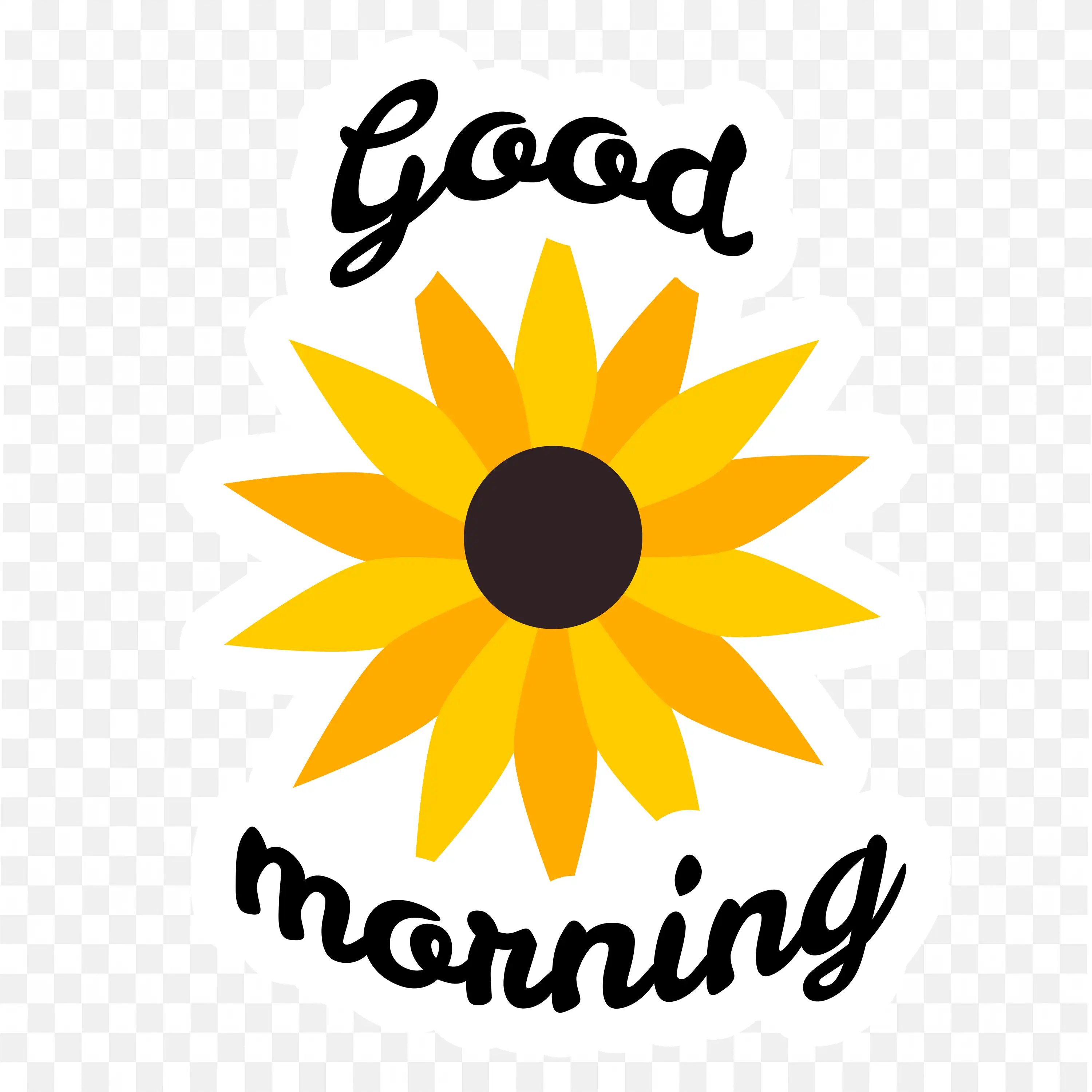 Sunflower Quote PNG Good Morning Nature Floral Art Design
