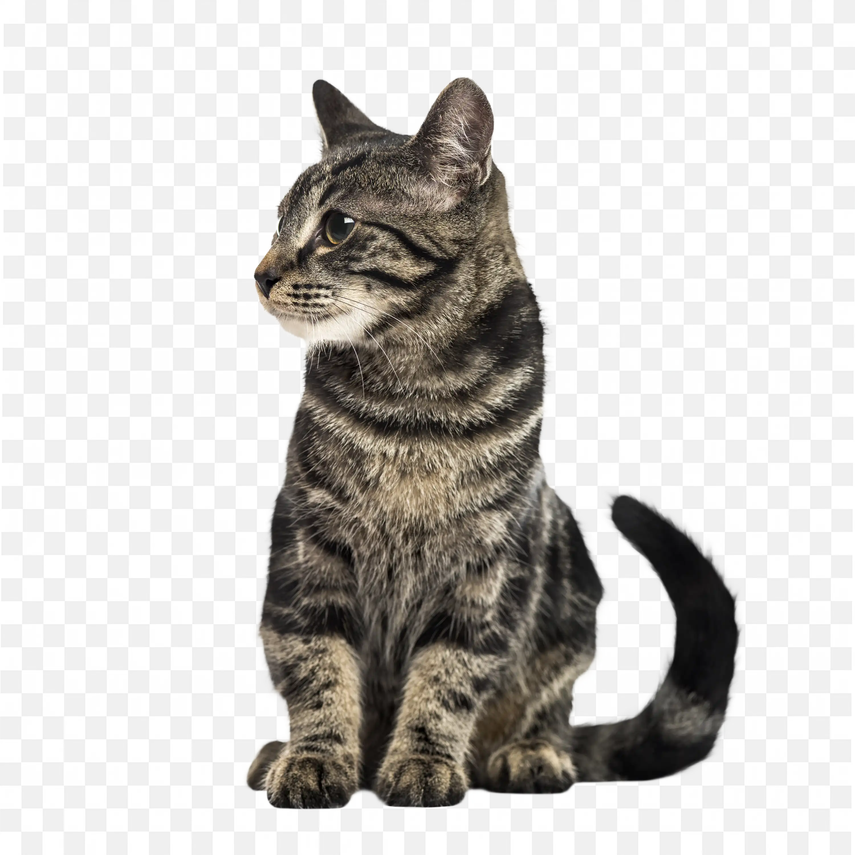 Tabby Cat PNG Sitting Pet Animal Cute Clip Art Design