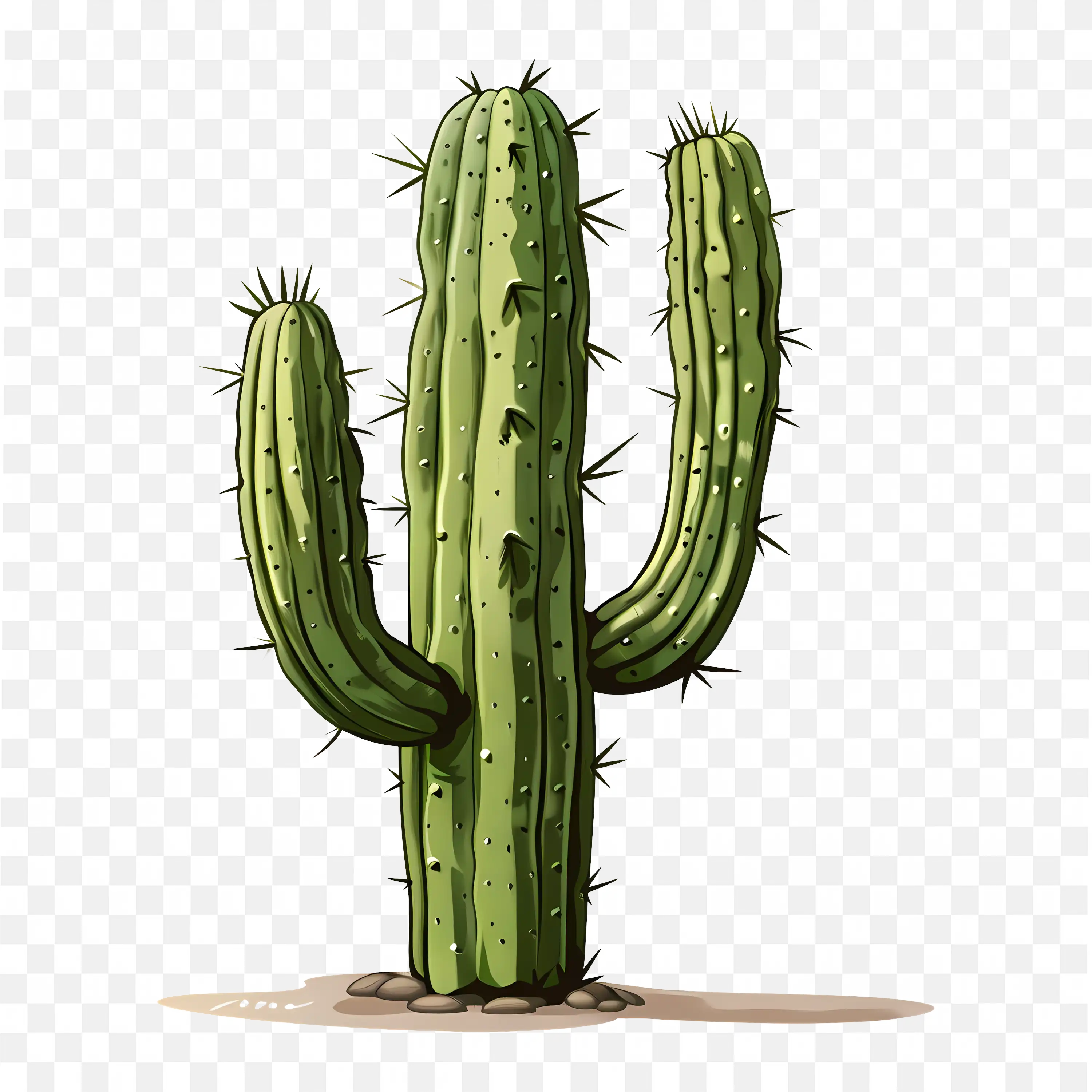 Tall Cactus Nature Clip Art Succulent Plant Isolated Design