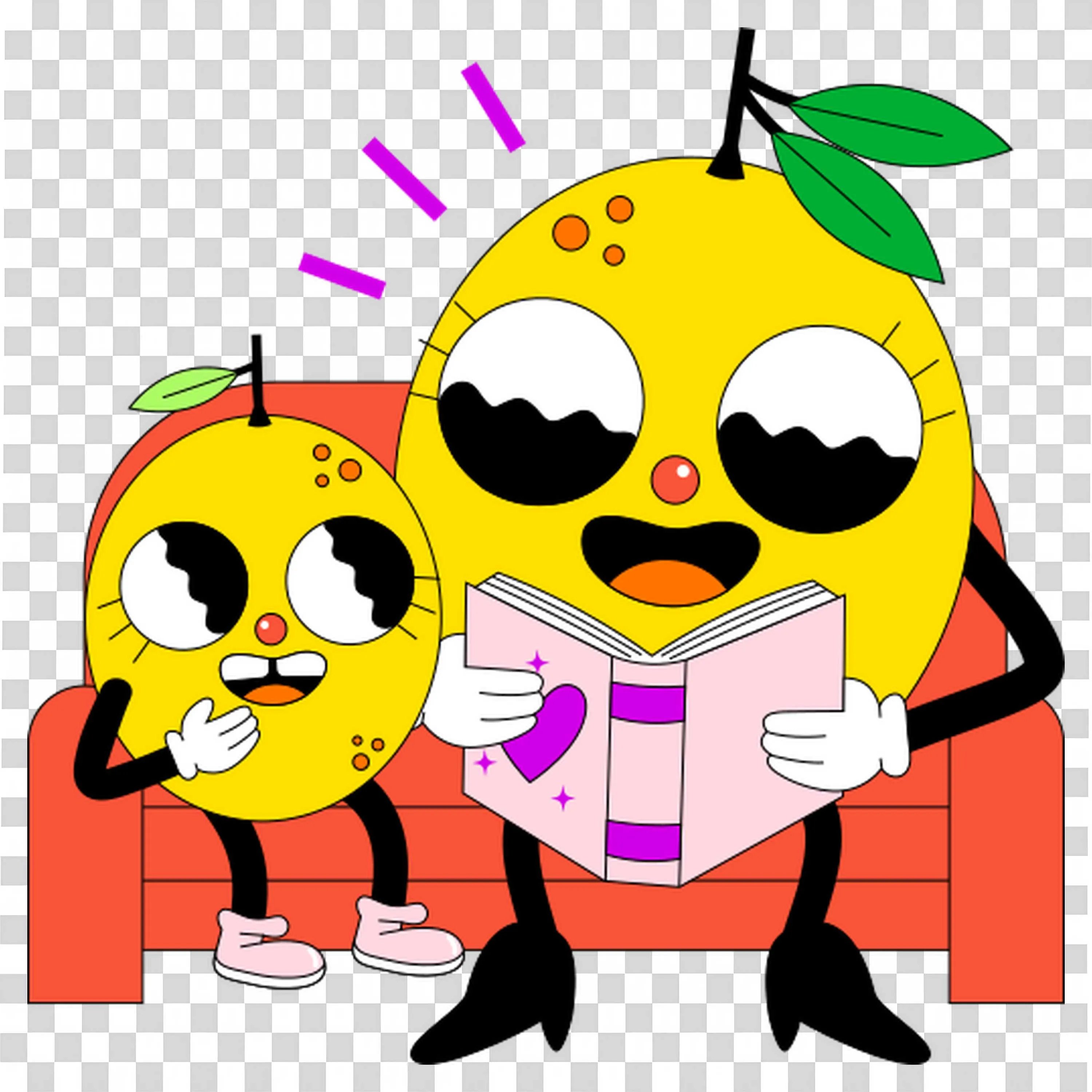 Three Yellow Students Smiling and Reading School Books