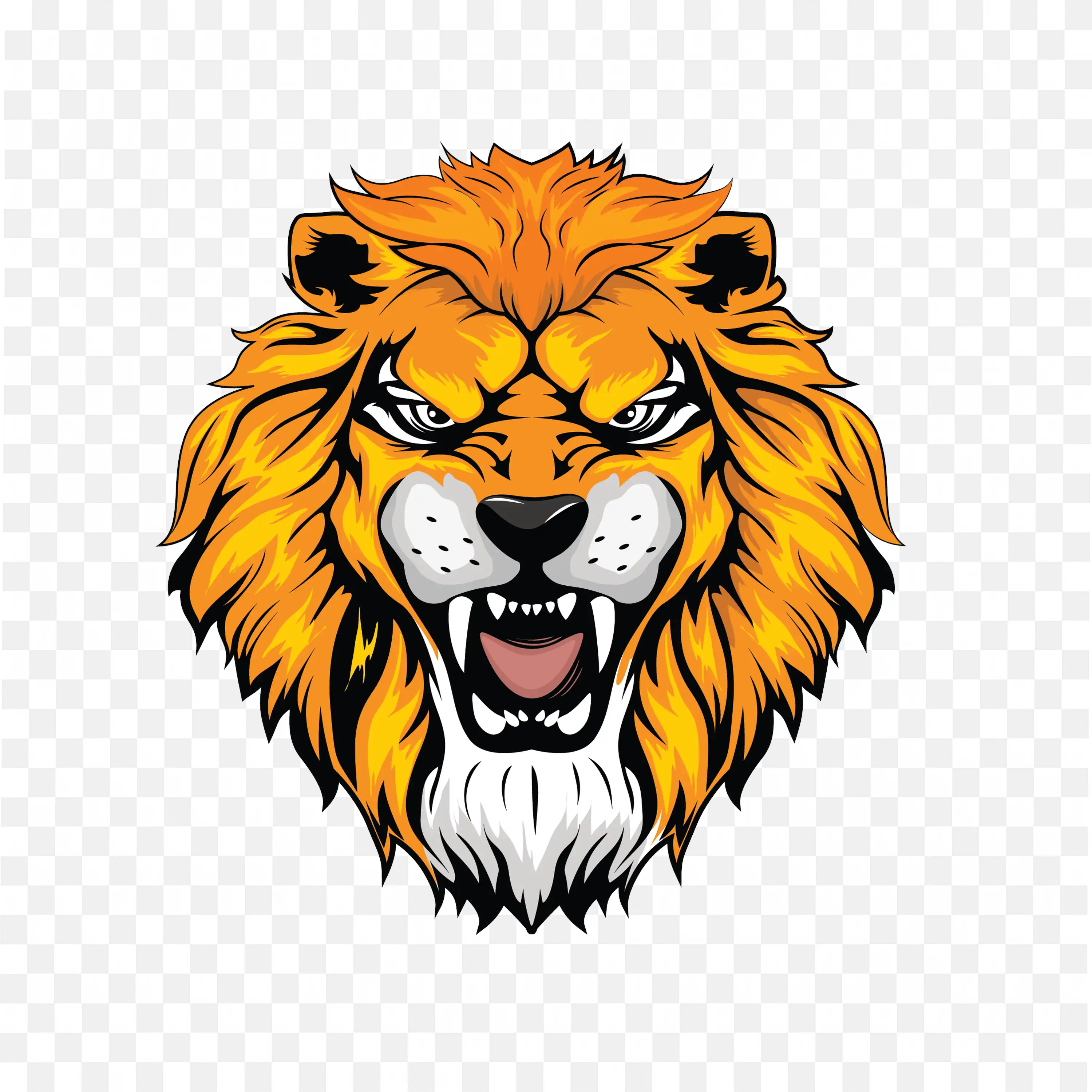 Tiger Roaring PNG Fierce Big Cat Wild Animal Portrait