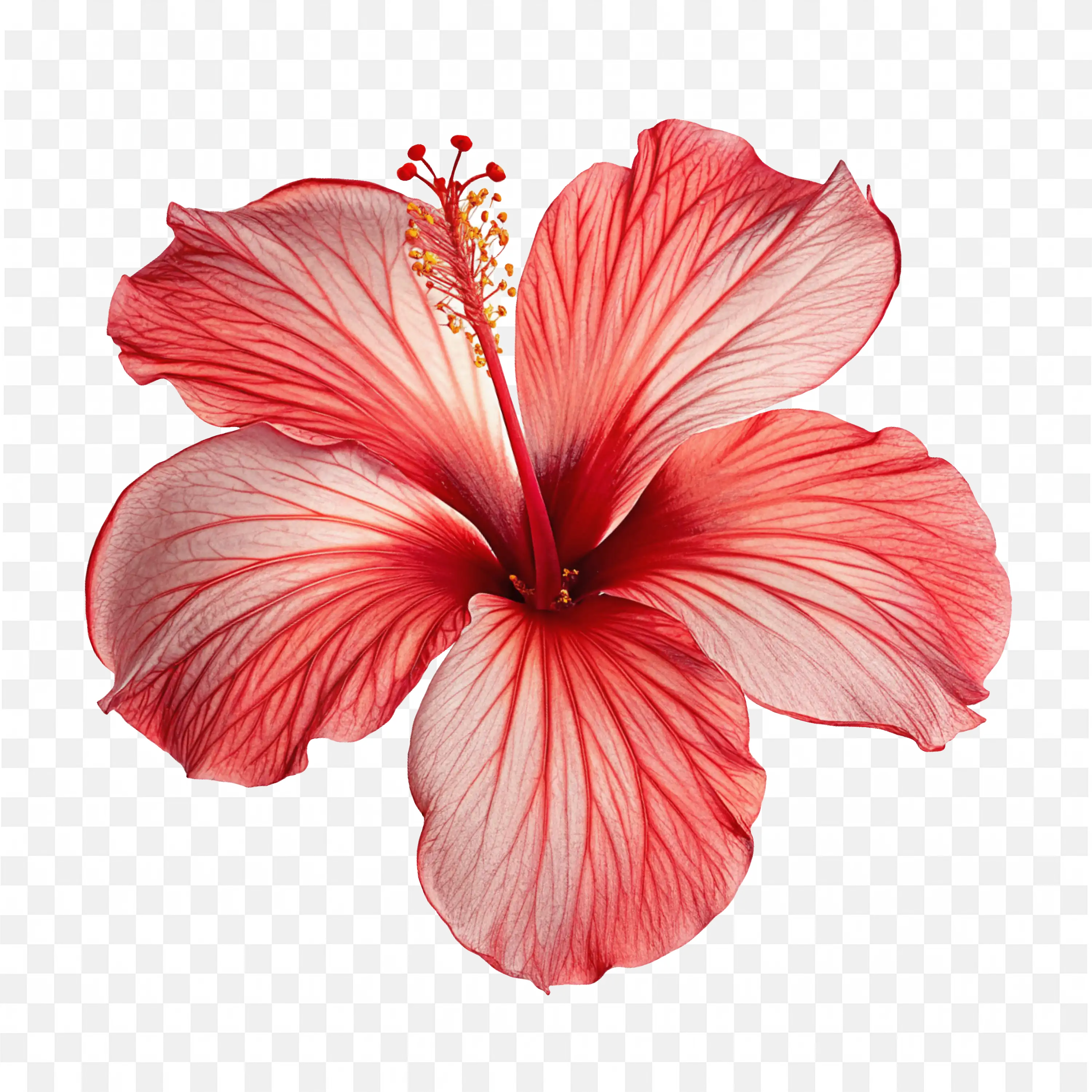 Trio of Pink Hibiscus Flowers Set Transparent PNG