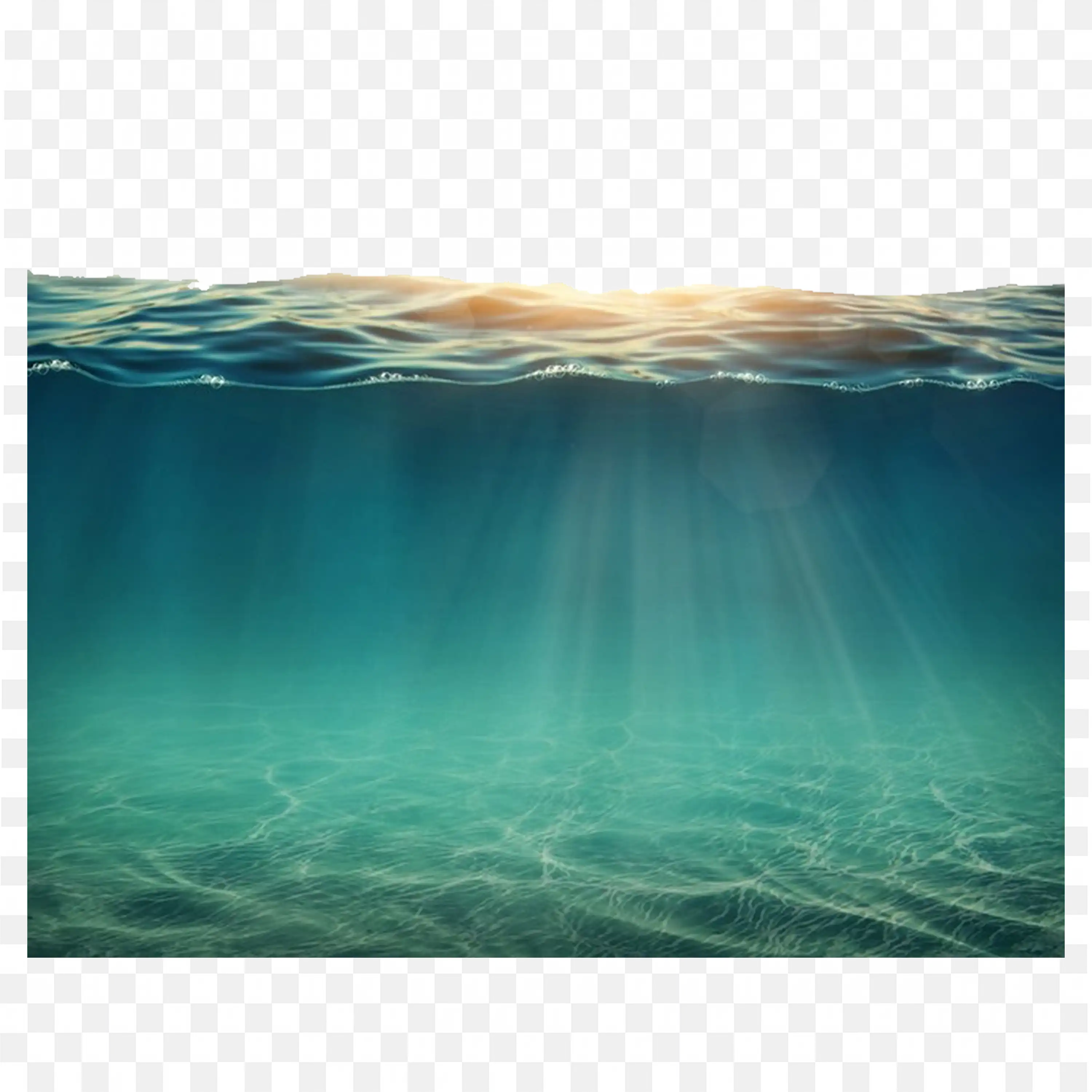 Underwater Ocean Scene Split View Transparent PNG