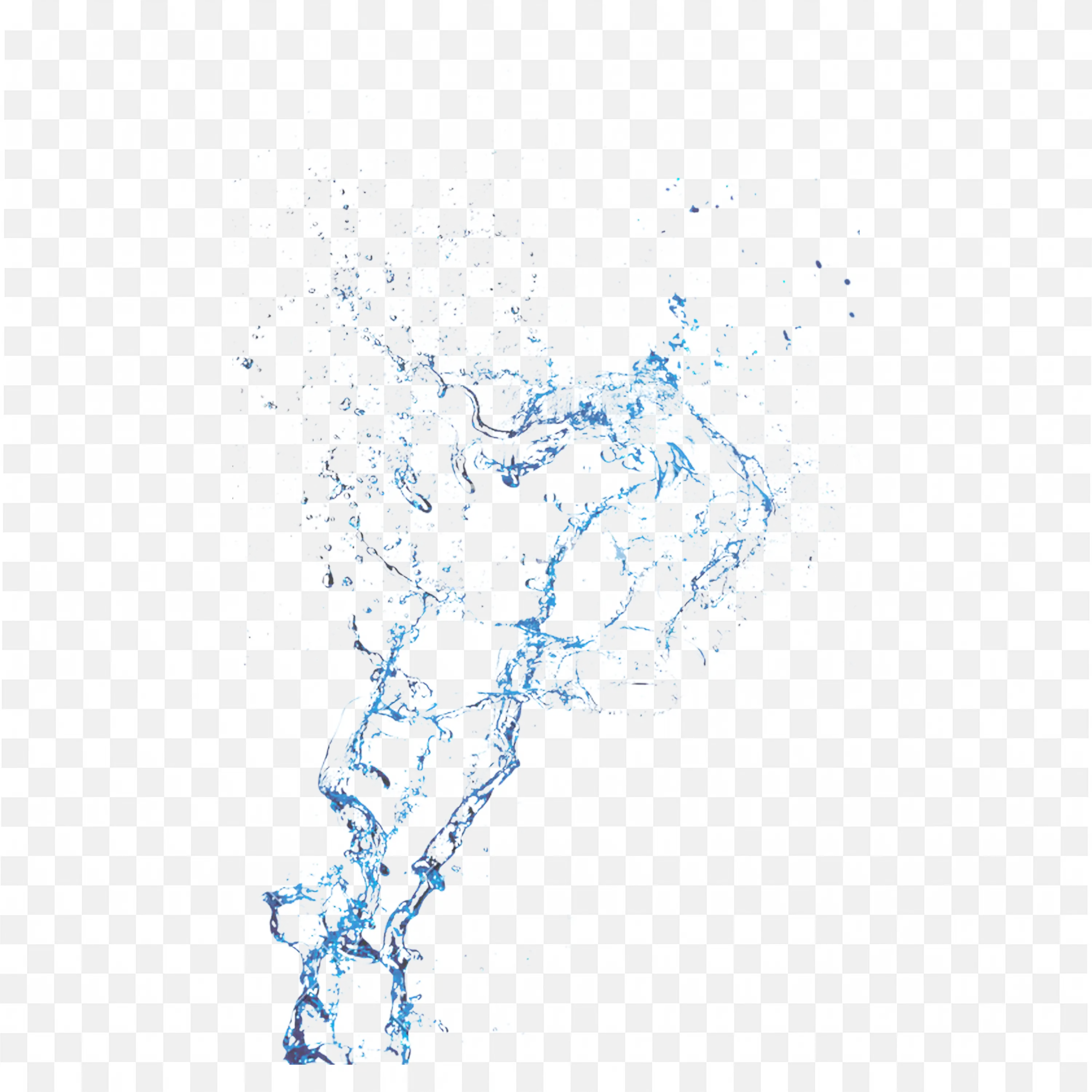 Upward Splashing Water Jet Transparent PNG Effect