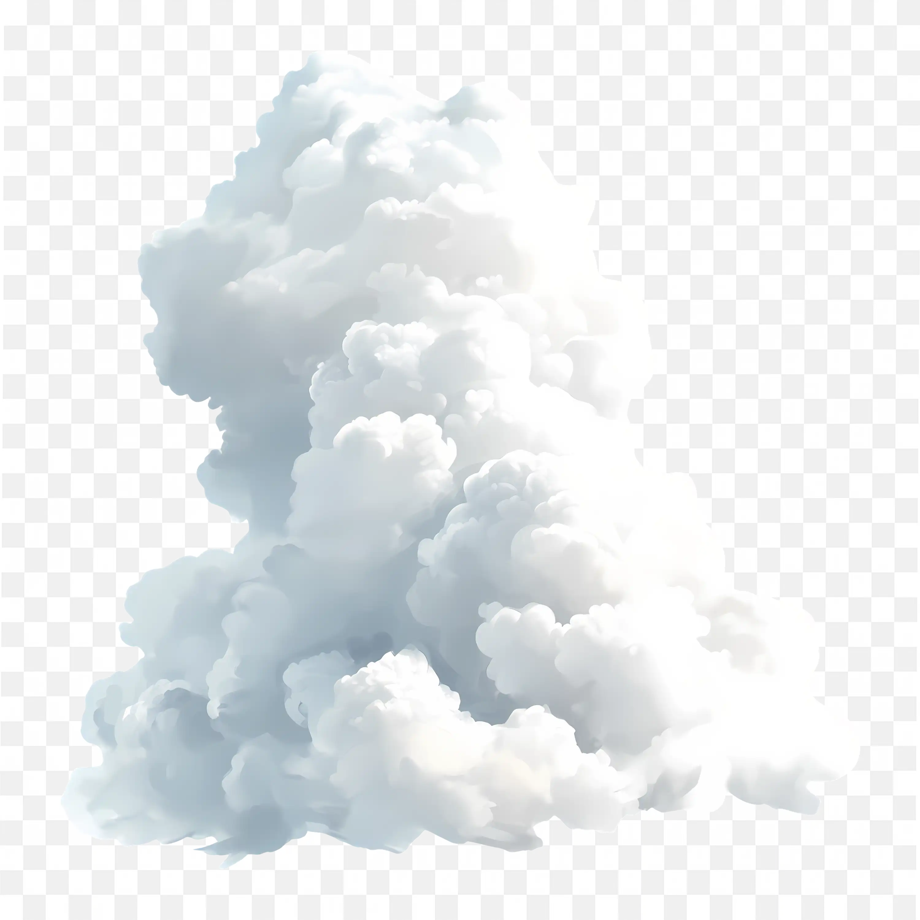 Vertical Cloud PNG Realistic Sky Weather Illustration Clipart