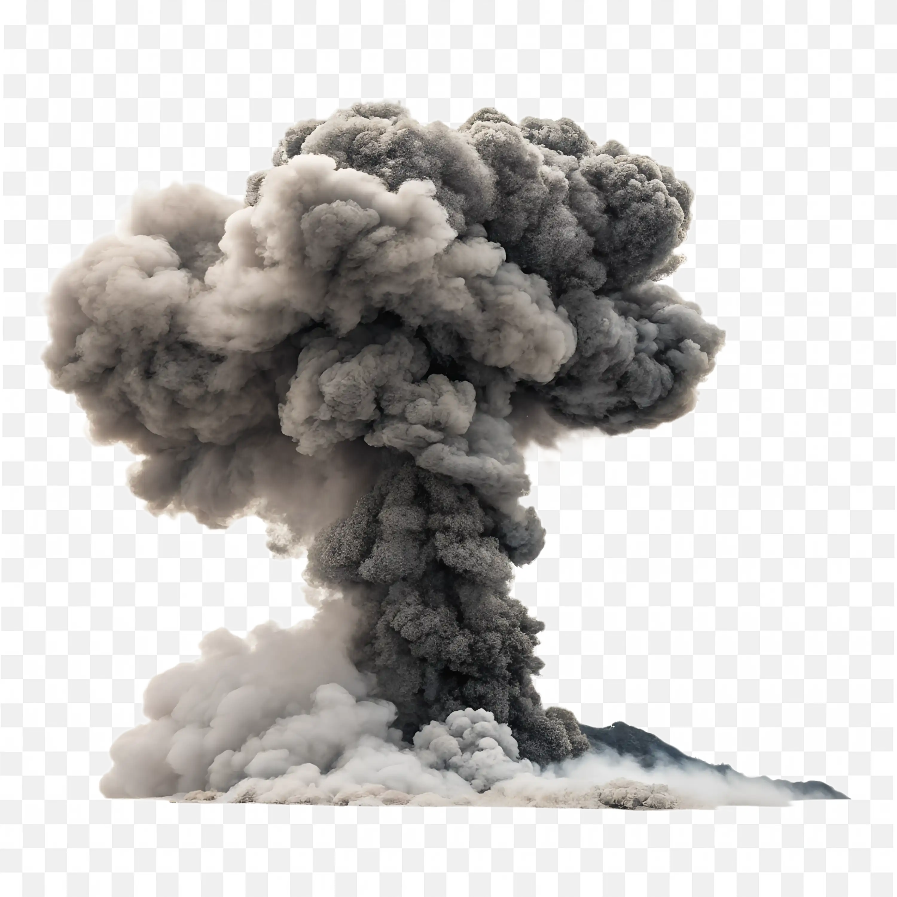 Volcano Blast with Ash Cloud Rising Nature PNG Image