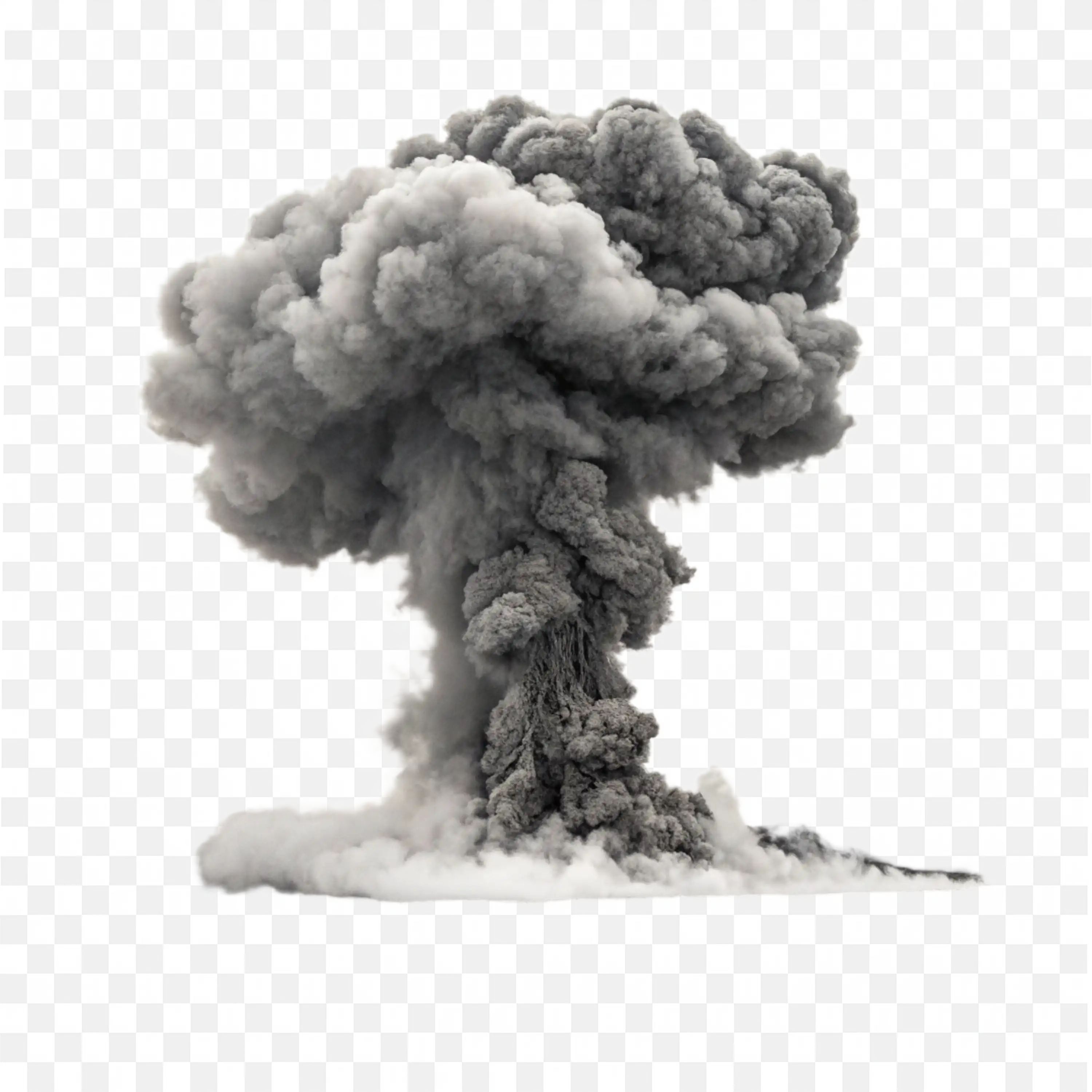 Volcano Explosion Side View Ash and Smoke Clouds PNG