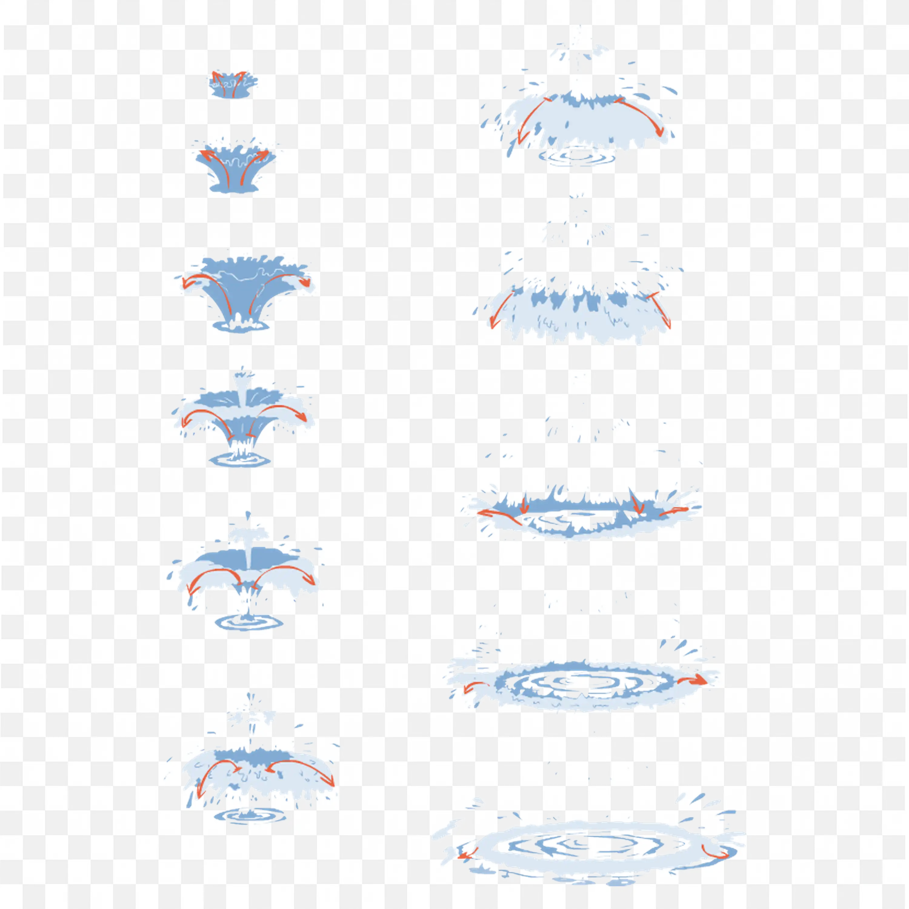 Water Splash Vector Set Flat Clean Waves and Splashes Art