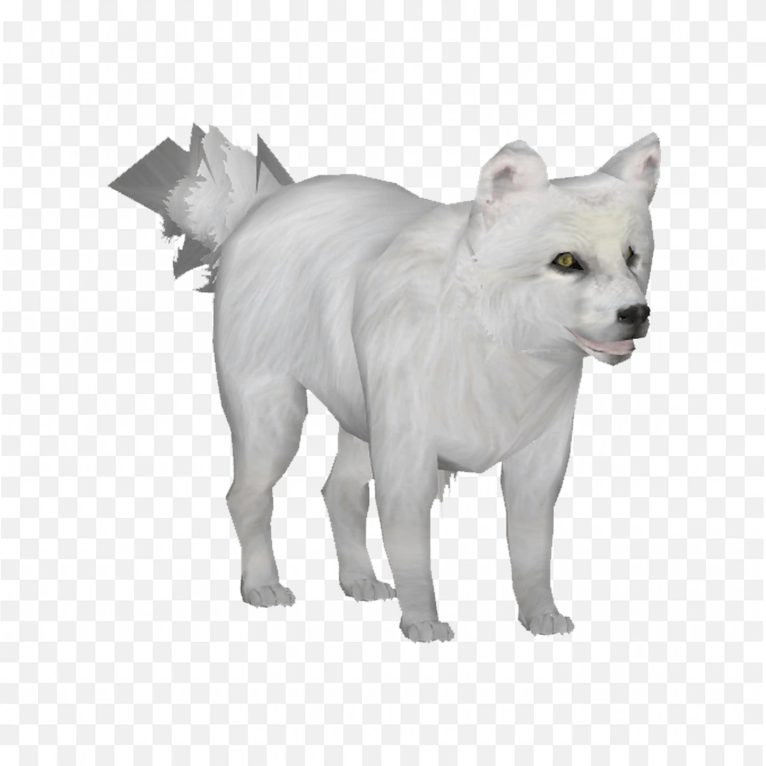 White Arctic Fox 3D Model Realistic Wildlife Illustration PNG