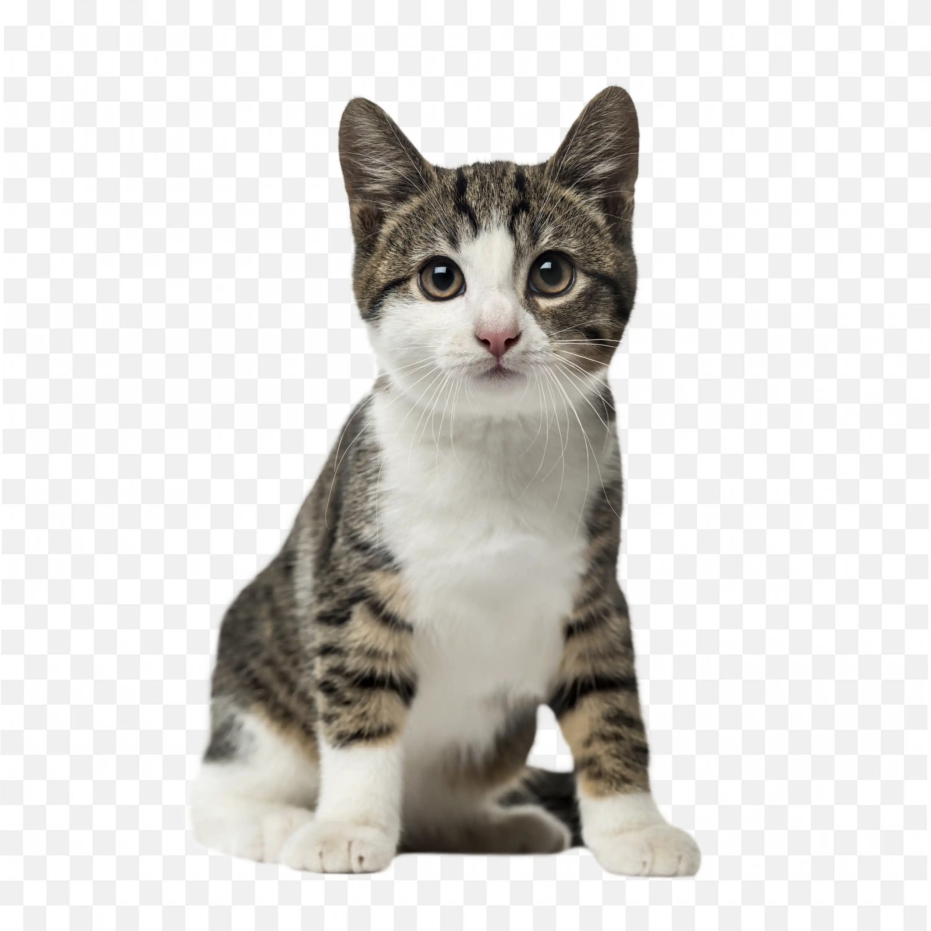 White Cat PNG Sitting Pet Animal Clip Cute Feline Design