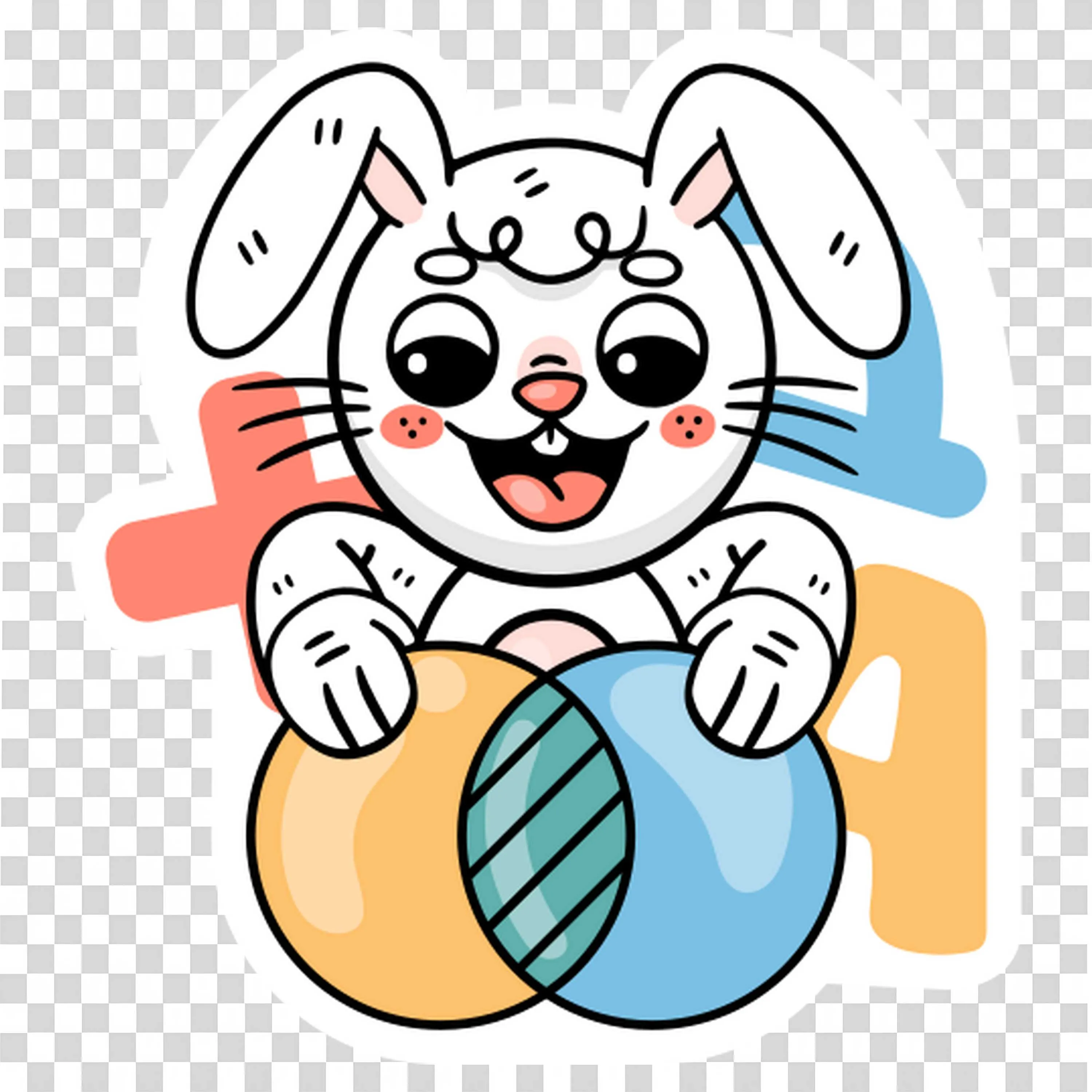 White Dog with Pink Cheeks and a Pencil Playing with a Ball