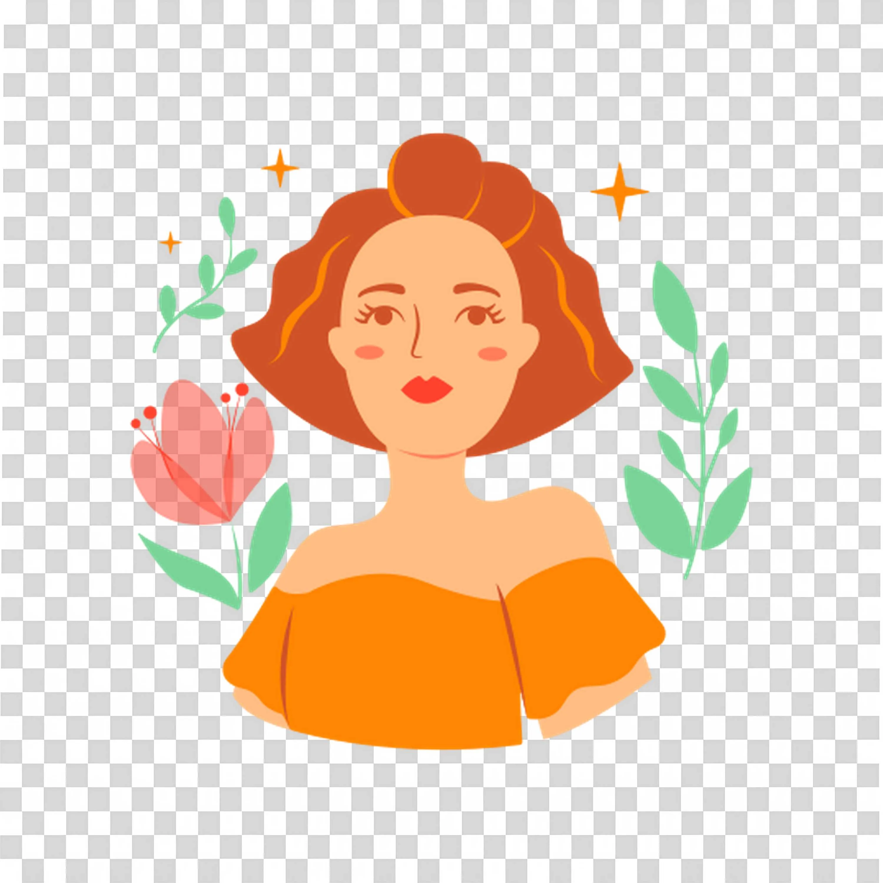 Woman Holding Flowers Symbolizes Gentle Strength PNG