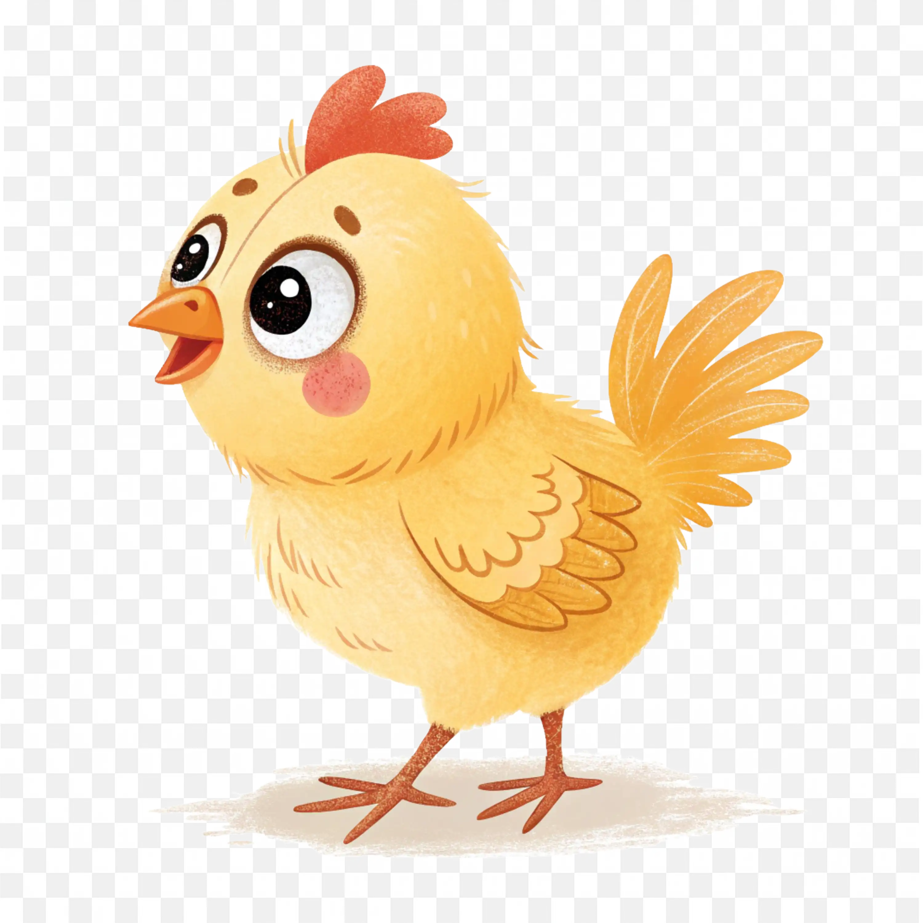 Yellow Chick Clip Art Standing Baby Bird Nature Cartoon
