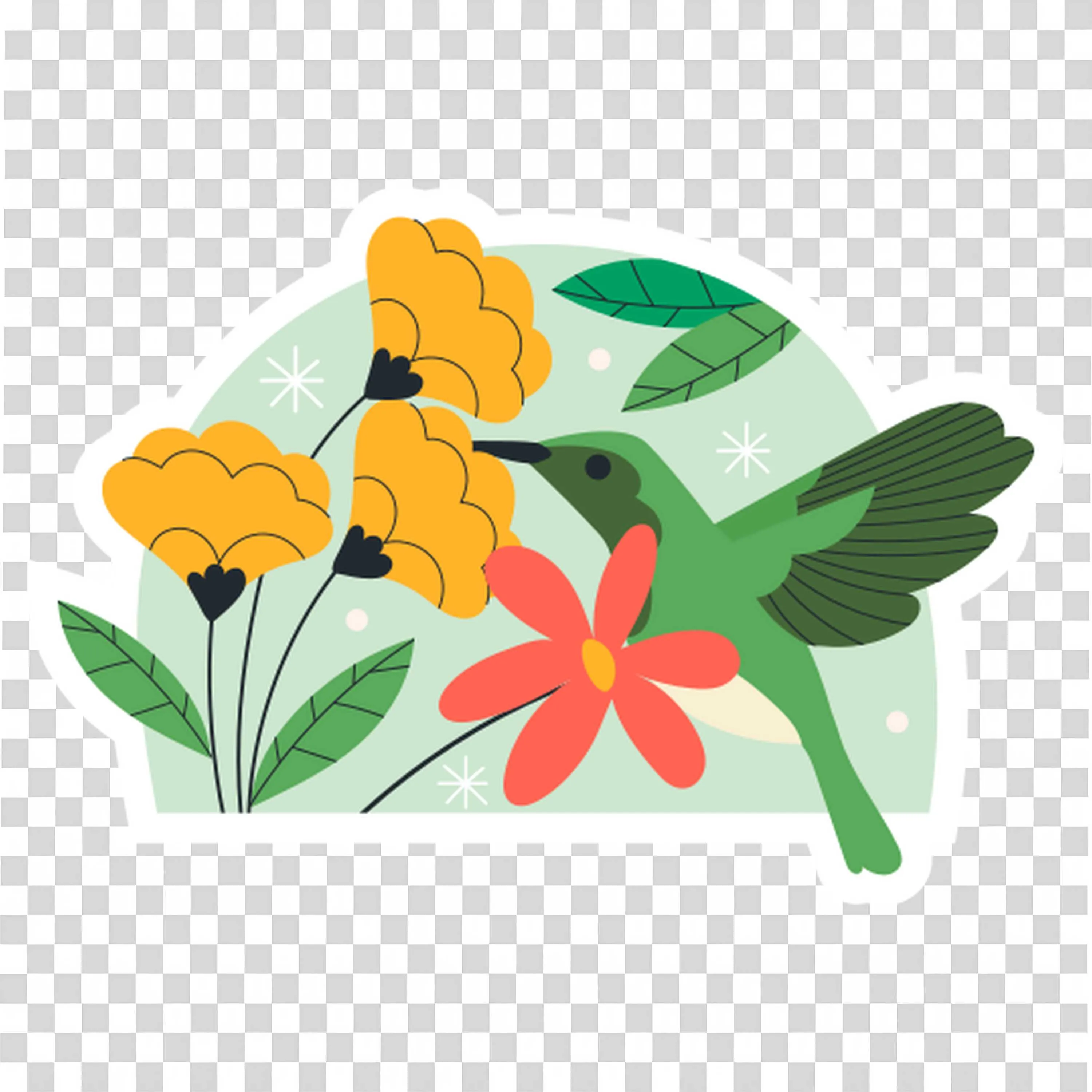 Yellow Flowers and Leaves with Natural Green Vibes