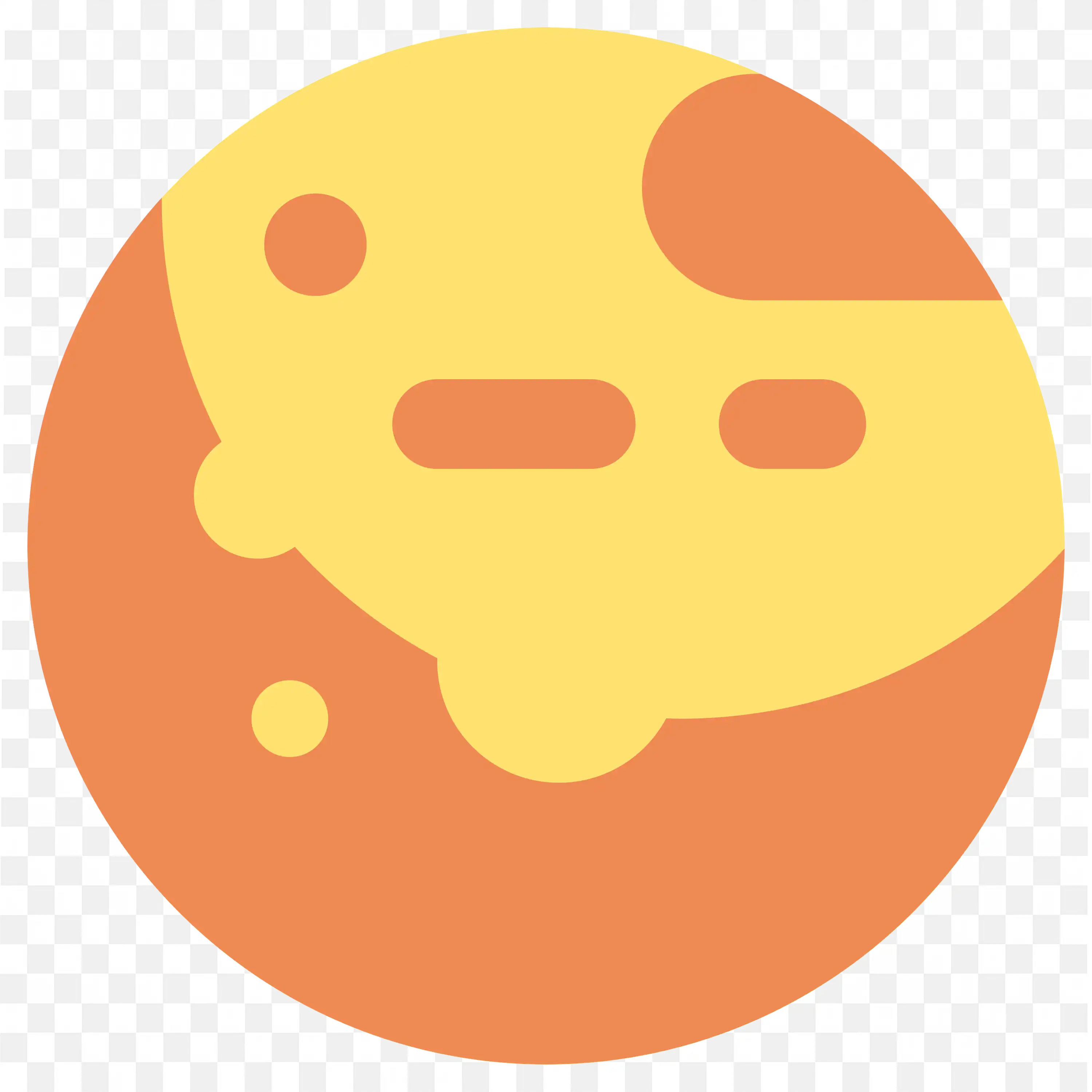 Yellow Planet with Craters and Shadows PNG Clipart