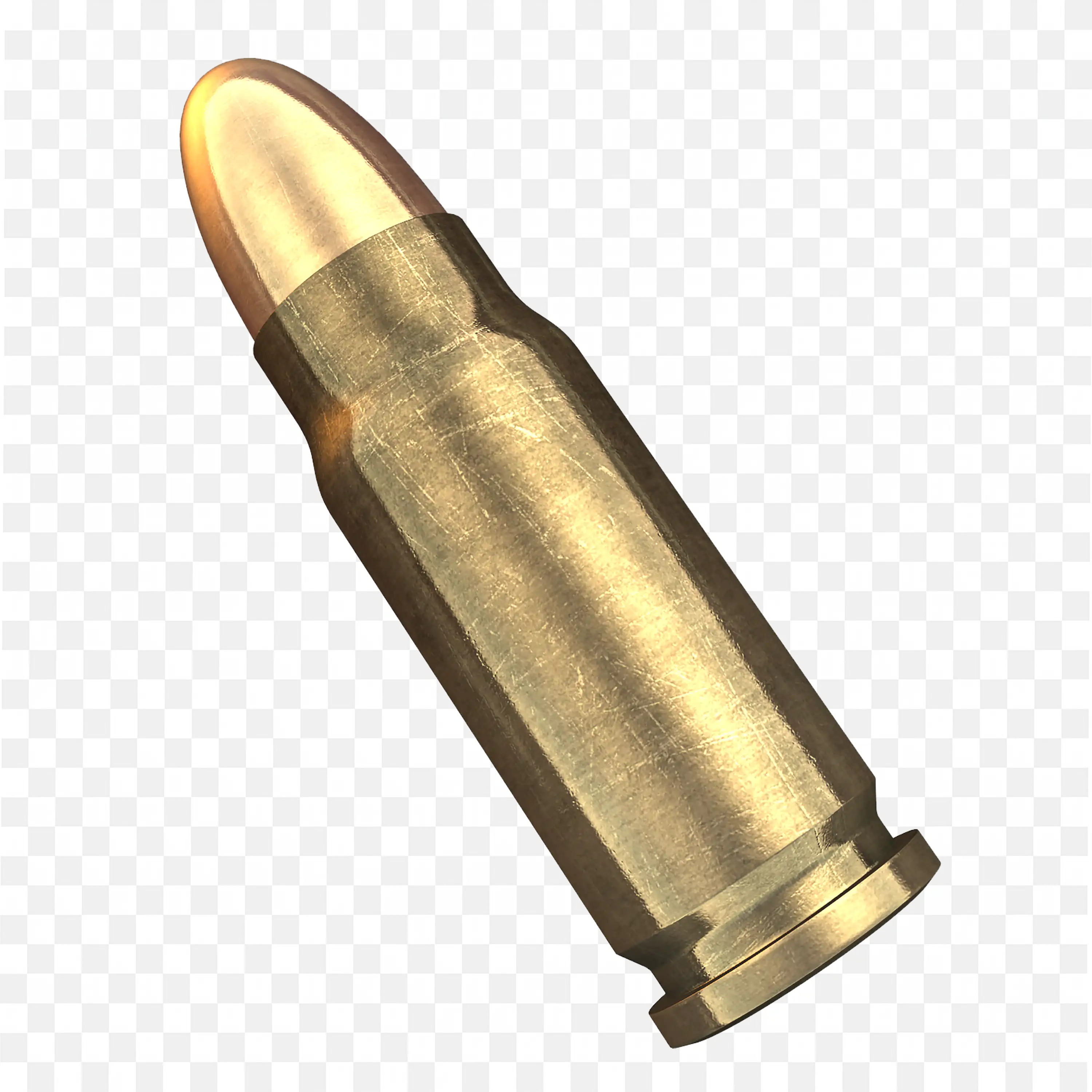 9mm Bullet Cartridge PNG Ammunition Side View Transparent