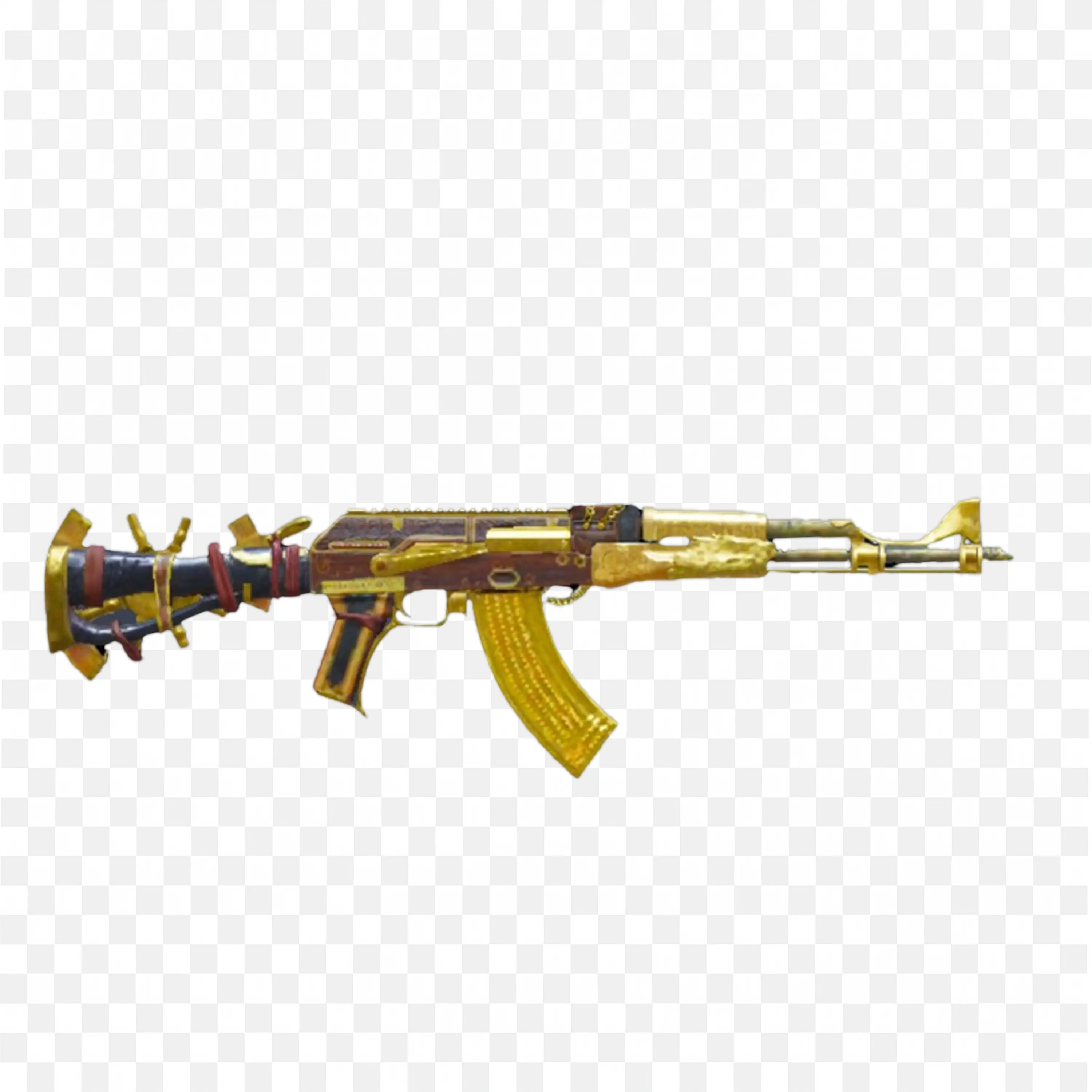 Golden Pharaoh AKM Skin Rifle  PUBG Mobile BGMI Gun Art PNG