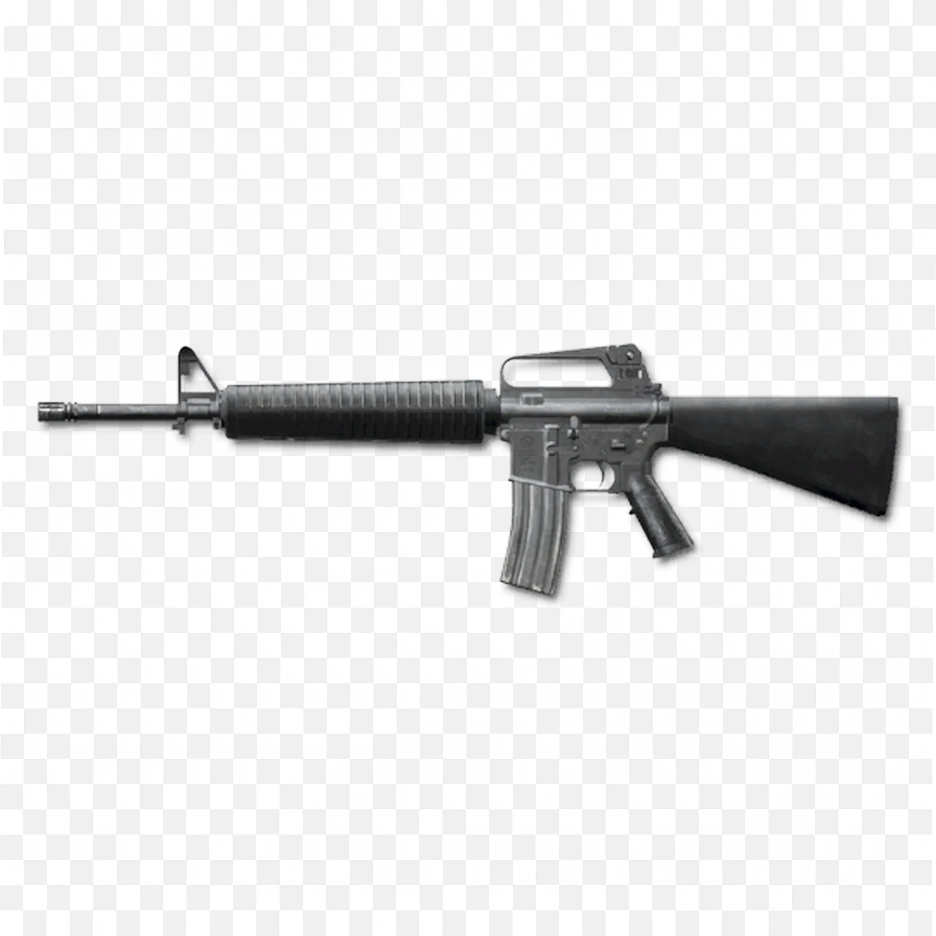 M16 Rifle PNG Tactical Assault Gun Side View Transparent