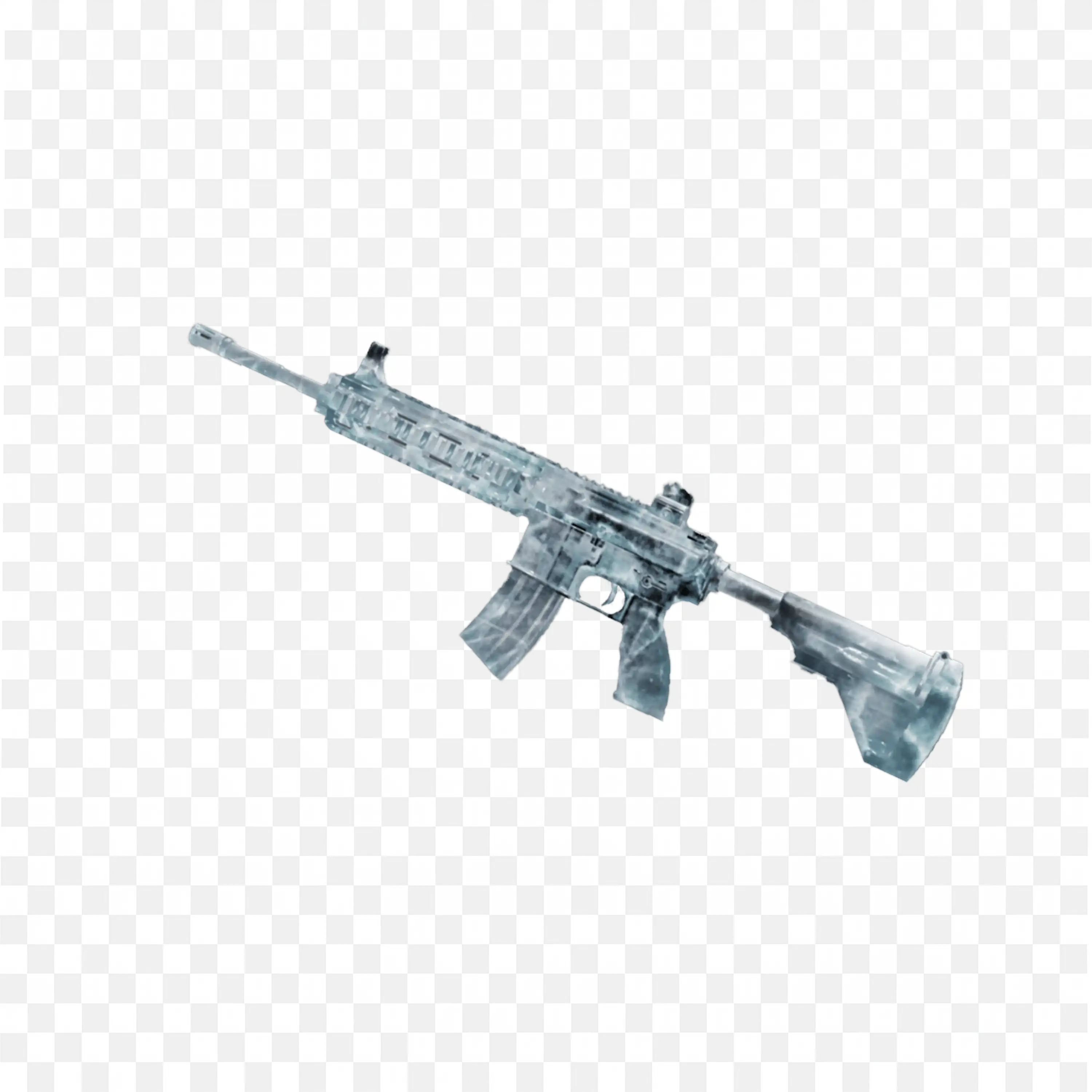 M416 Ice Crystal Skin PUBG Mobile BGMI Rifle PNG Transparent