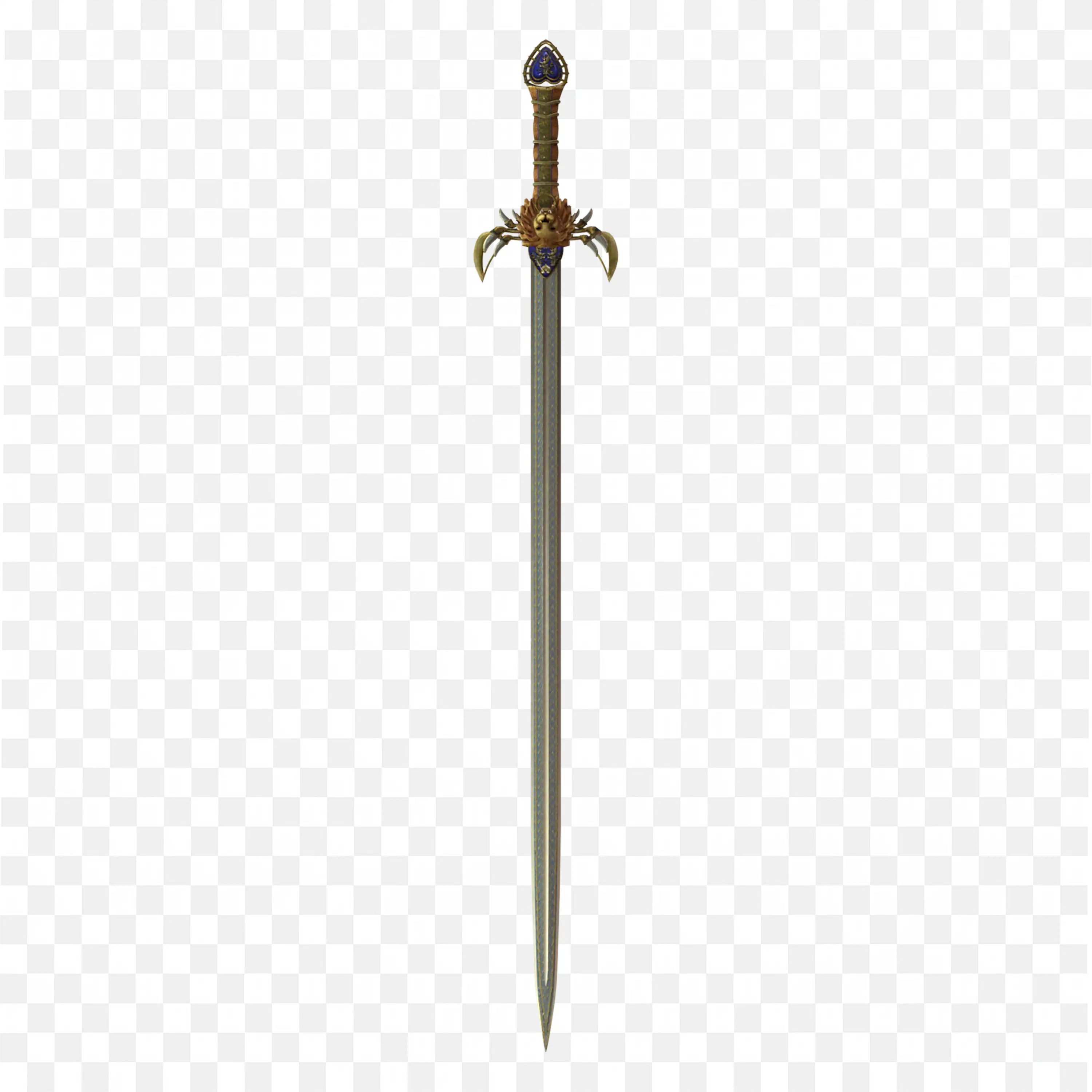Medieval Sword PNG with Long Blade and Simple Crossguard