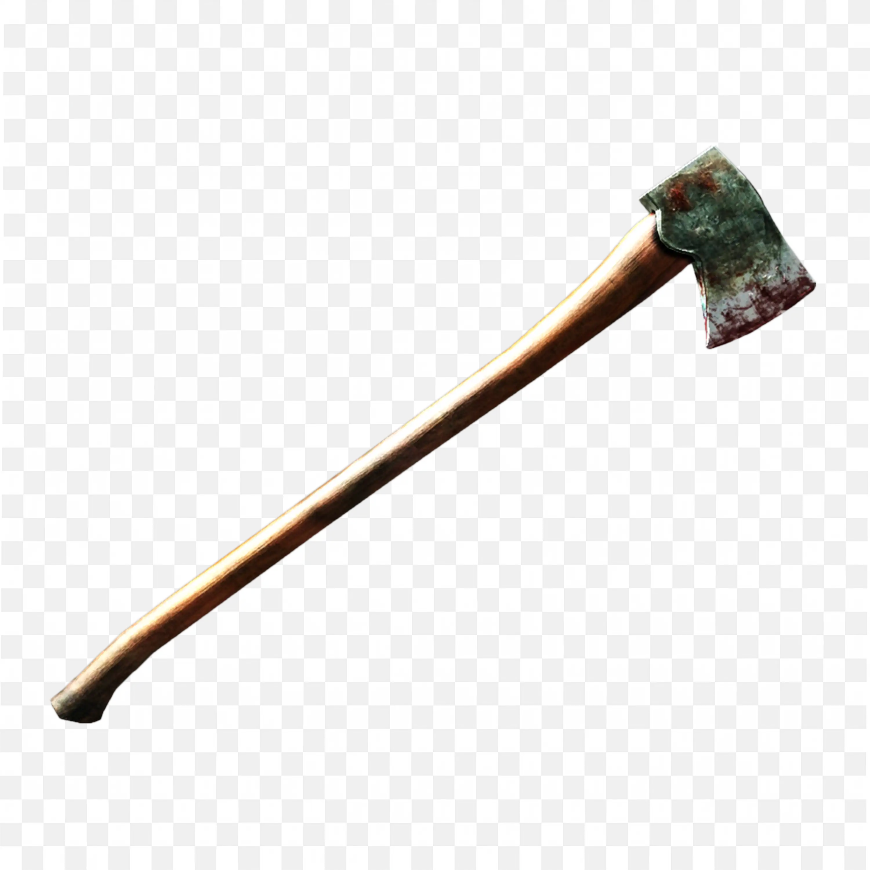 Old Rusty Axe PNG Art with Weathered Wood and Iron Head