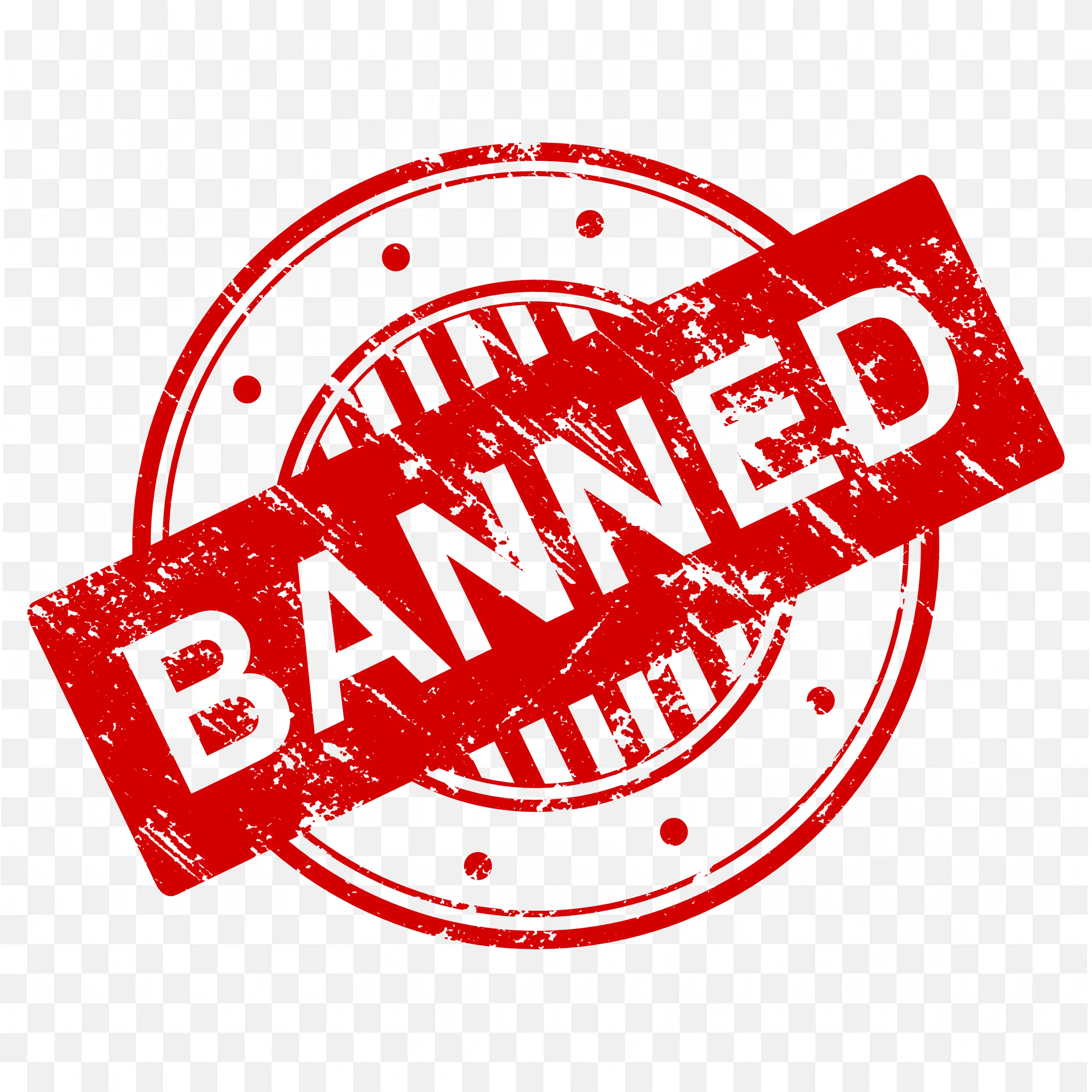 Red Banned Stamp Transparent Free PNG Download