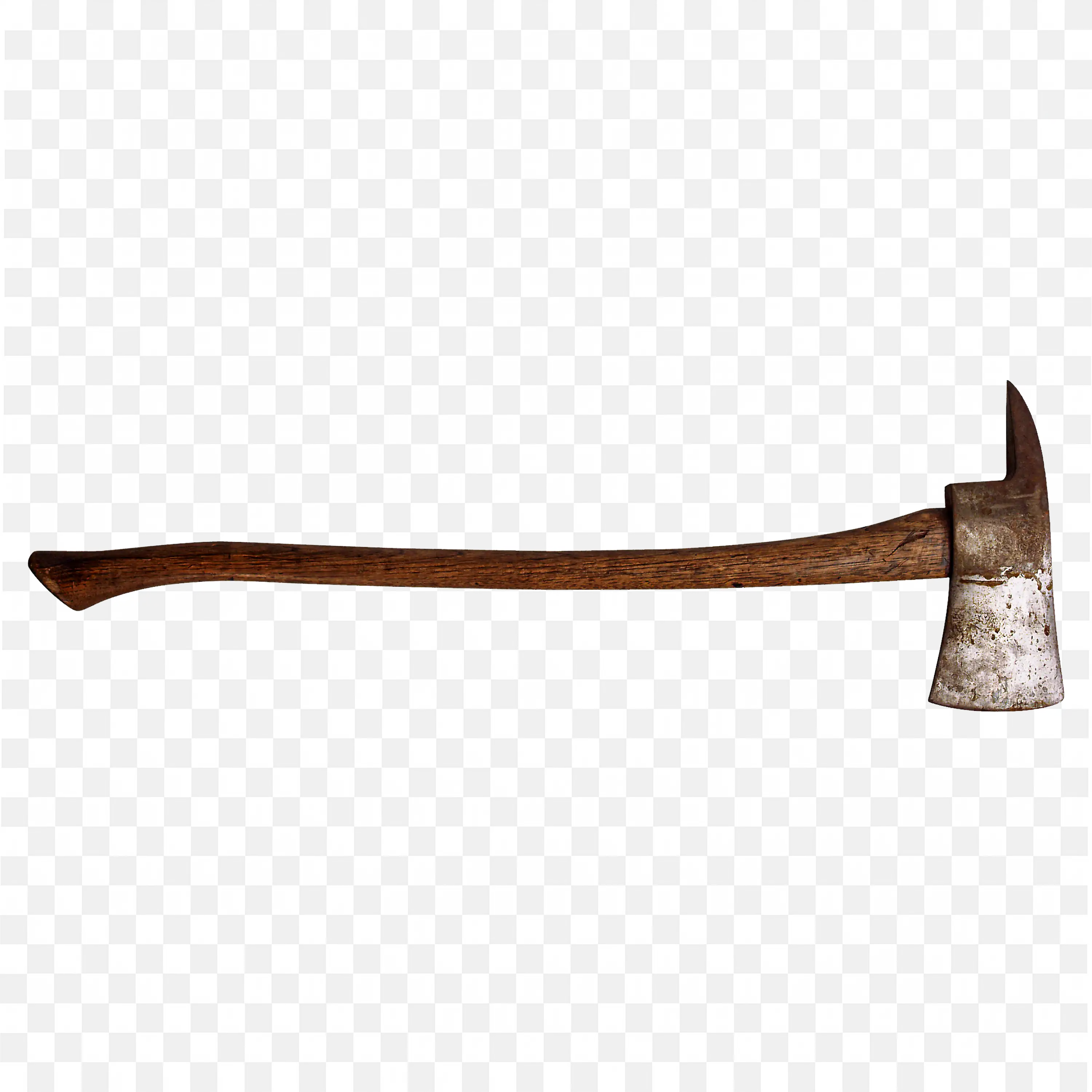 Rusty Hatchet PNG with Wooden Handle and Sharp Blade Art