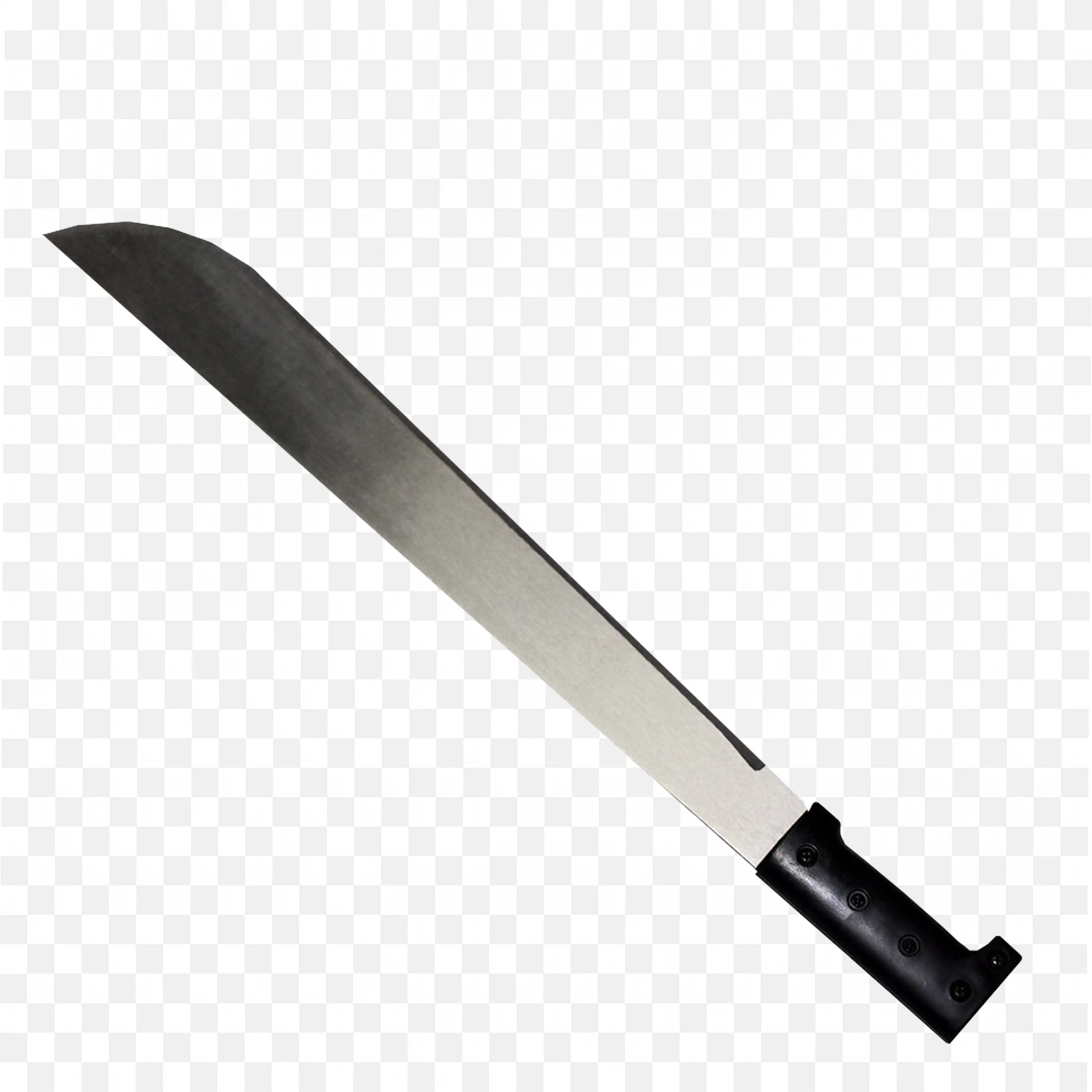 Sharp Machete PNG Weapon Art with Black Handle and Blade