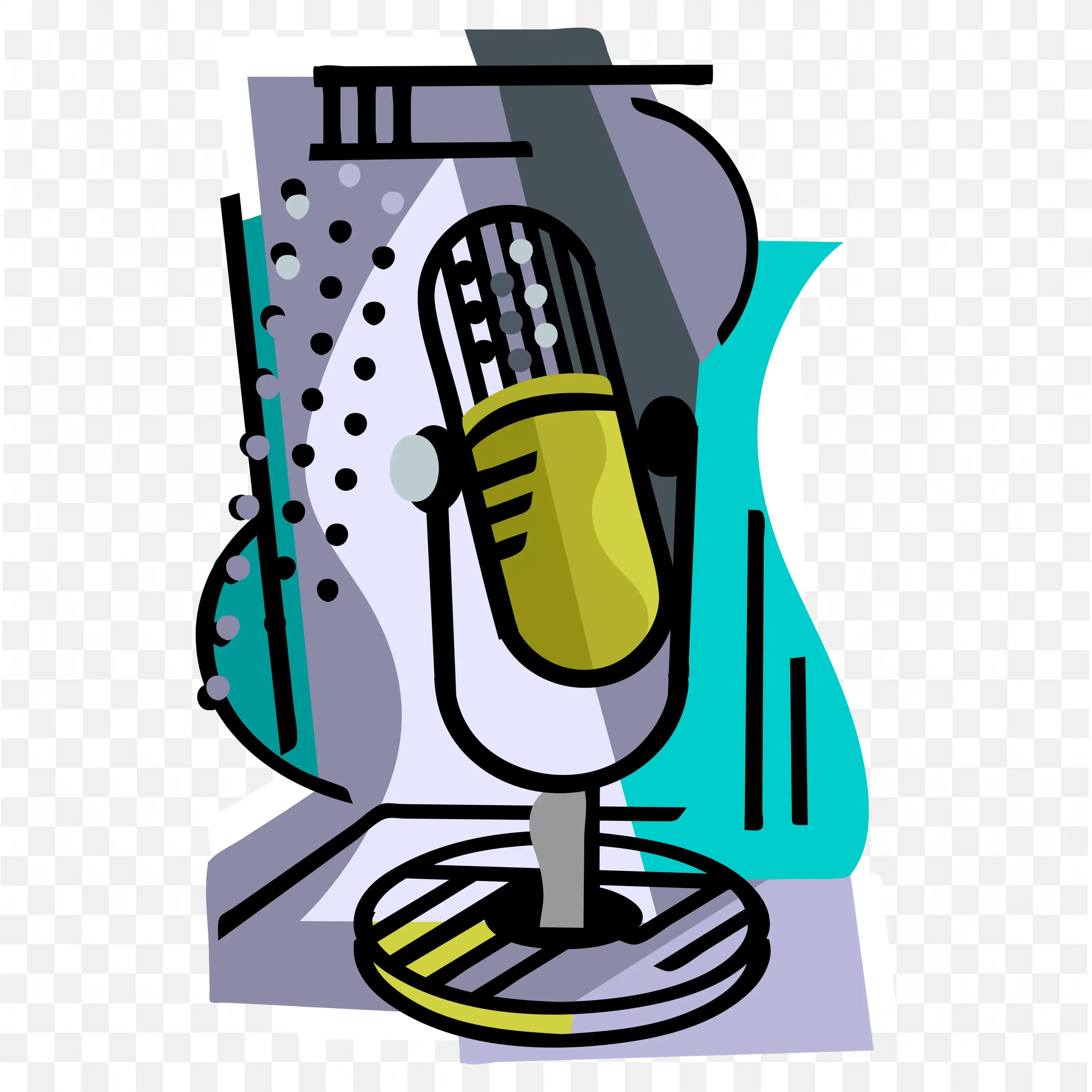 Abstract Art Style Image Of A Microphone Design Free Png