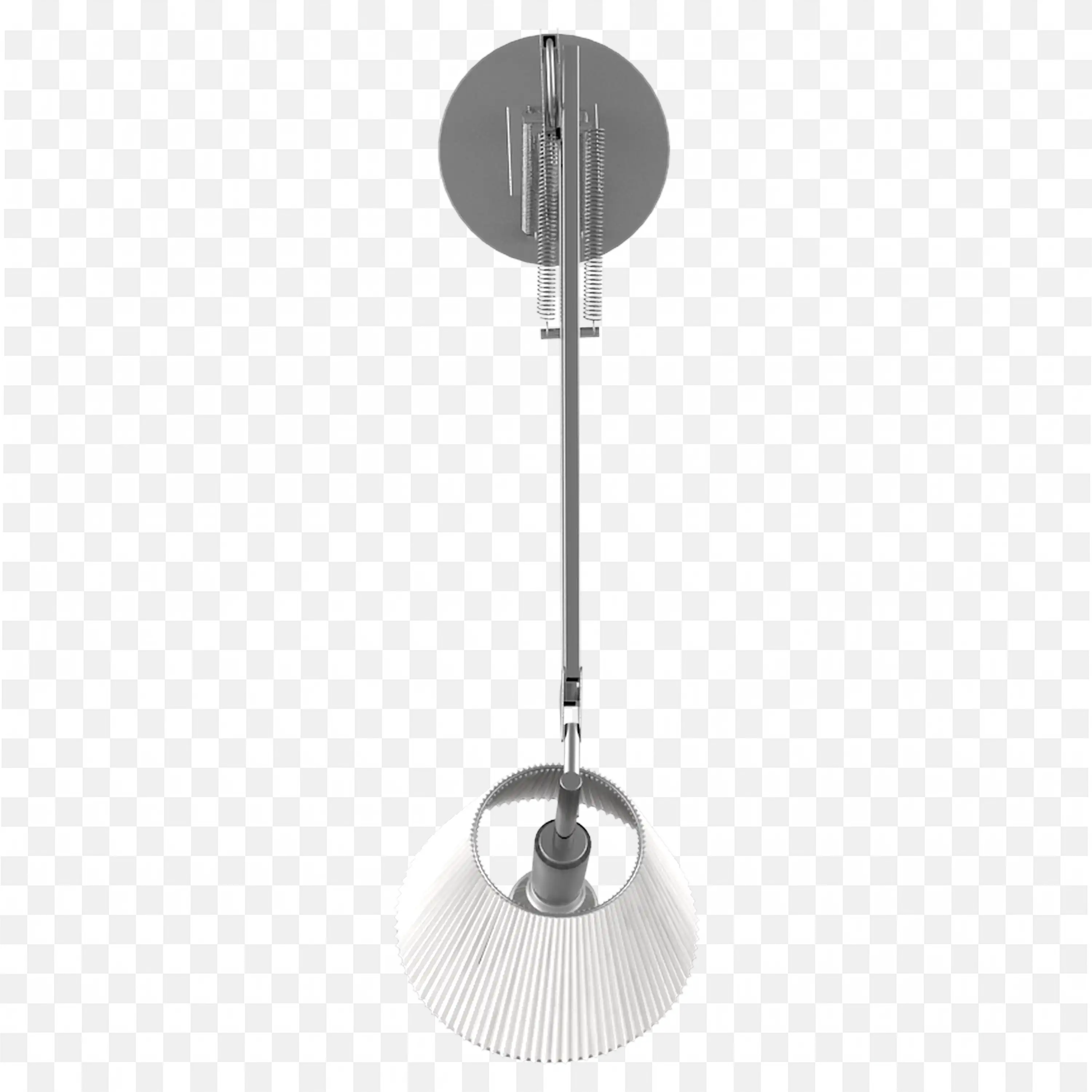 Adjustable Desk Lamp With Pleated Shade And Springs Png