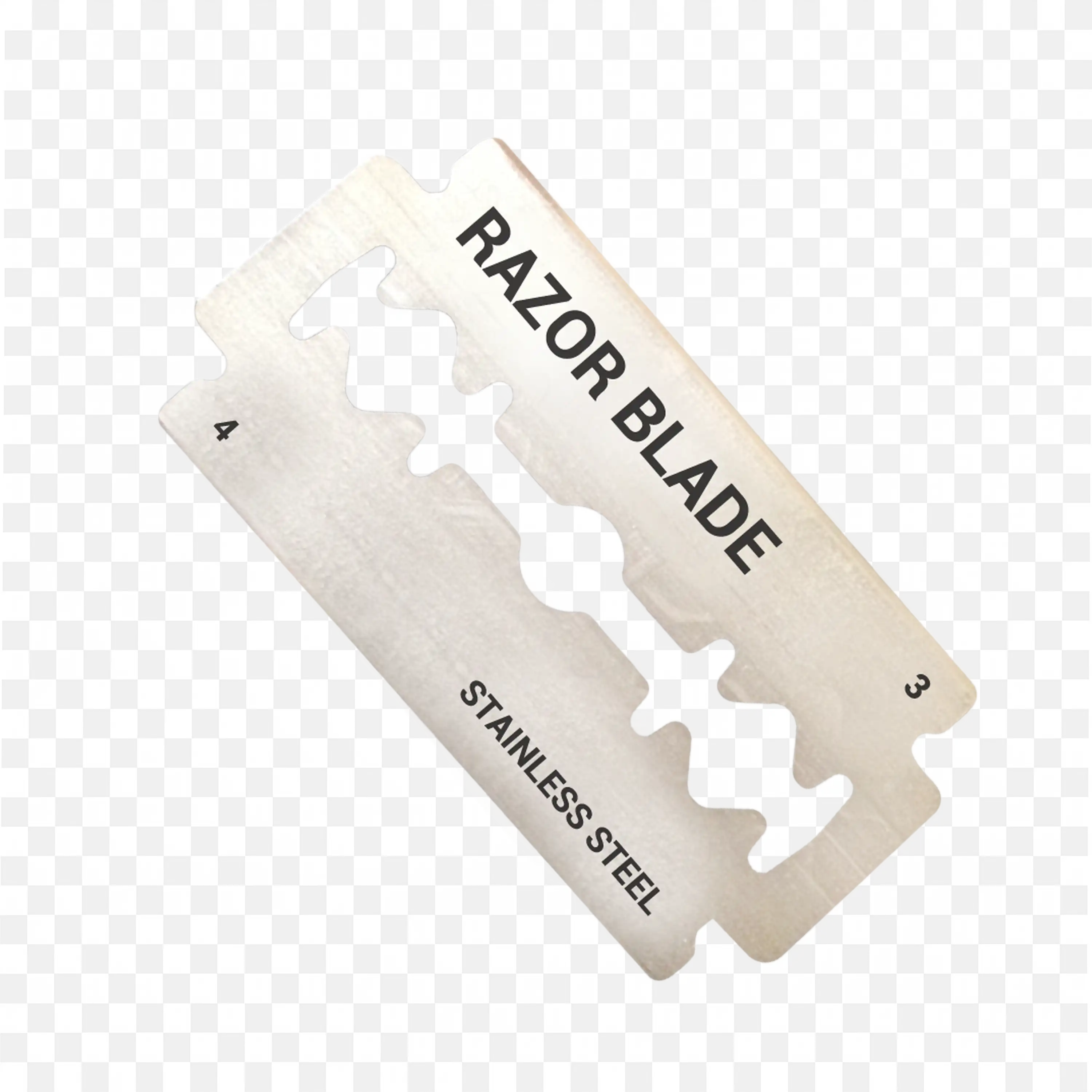 Angled Stainless Steel Blade On Transparent Background