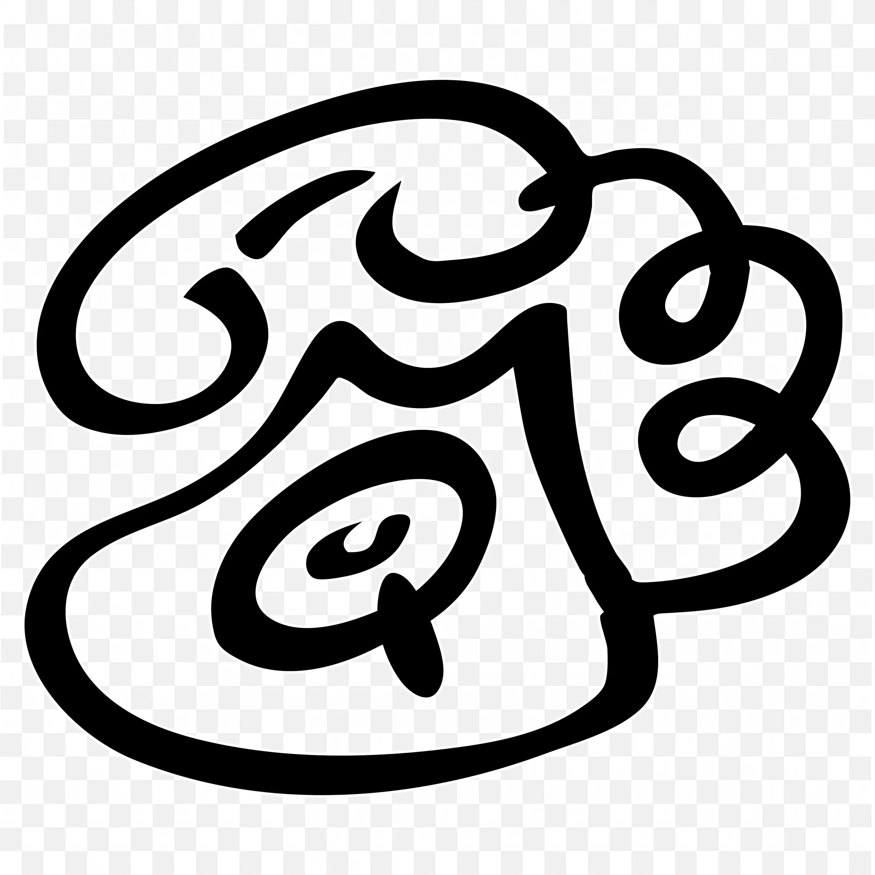 Black And White Phone Icon With Curly Design Png Download