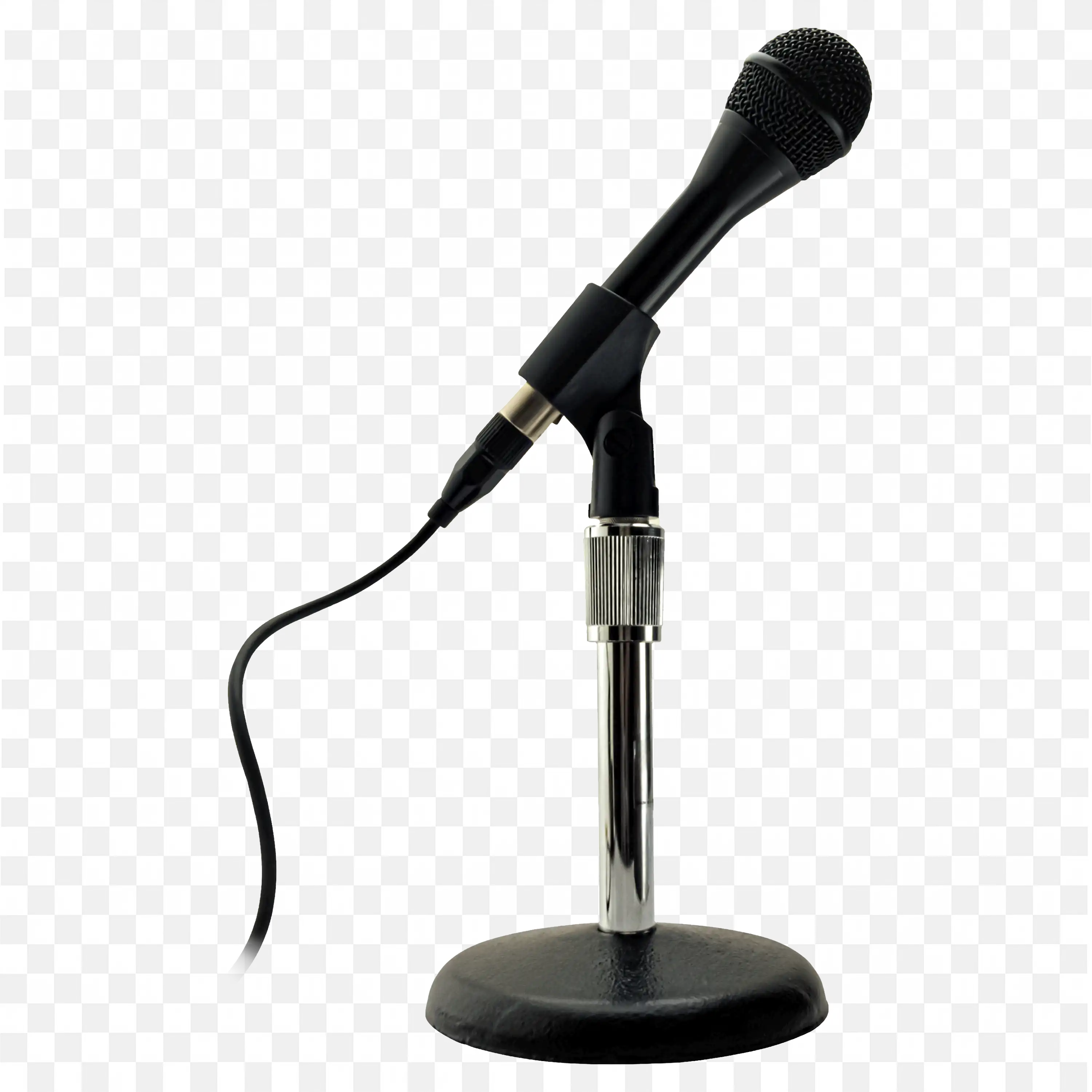 Black Microphone On Stand For Speeches Free Png Download