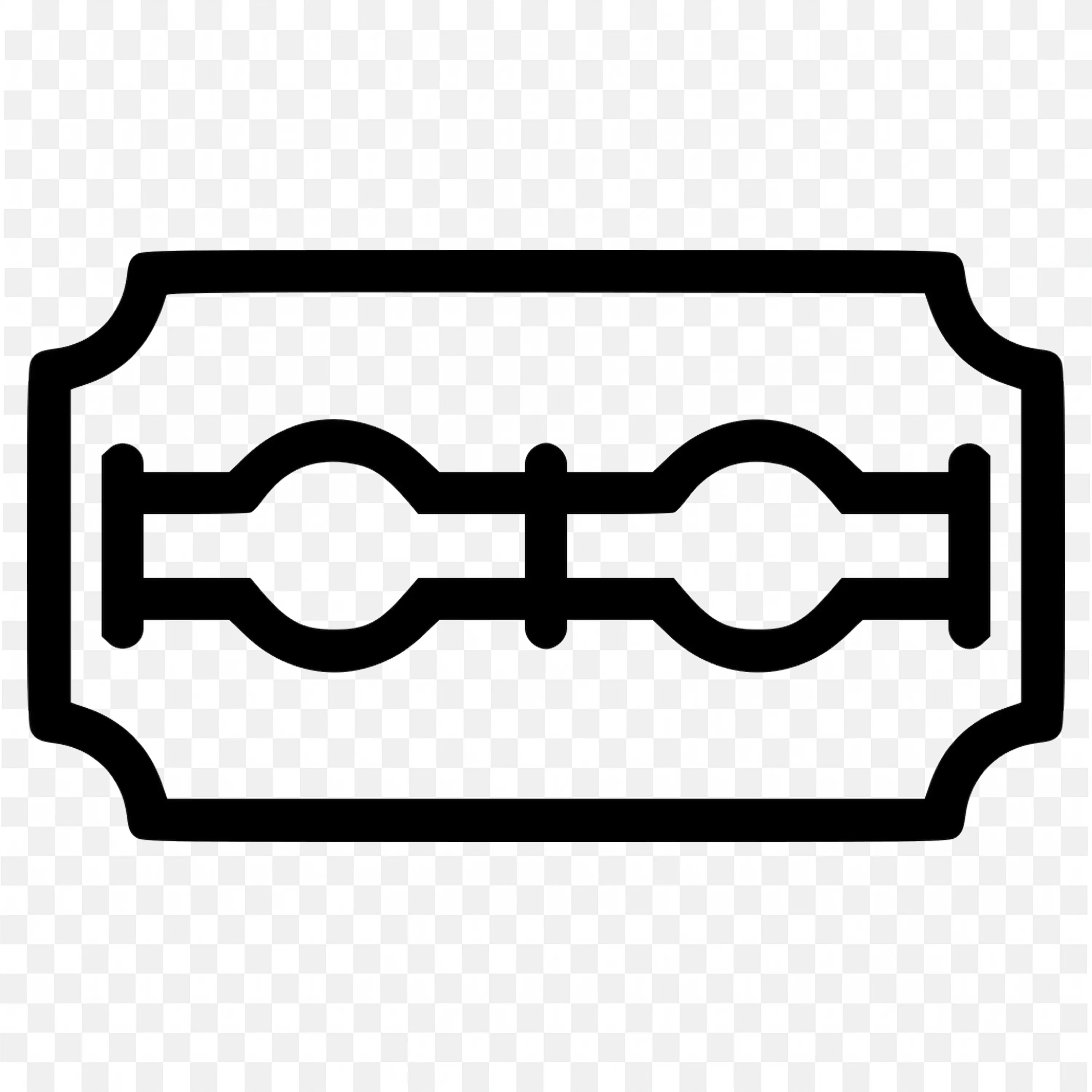 Black Outline Of Razor Blade Icon Free Png Image Download