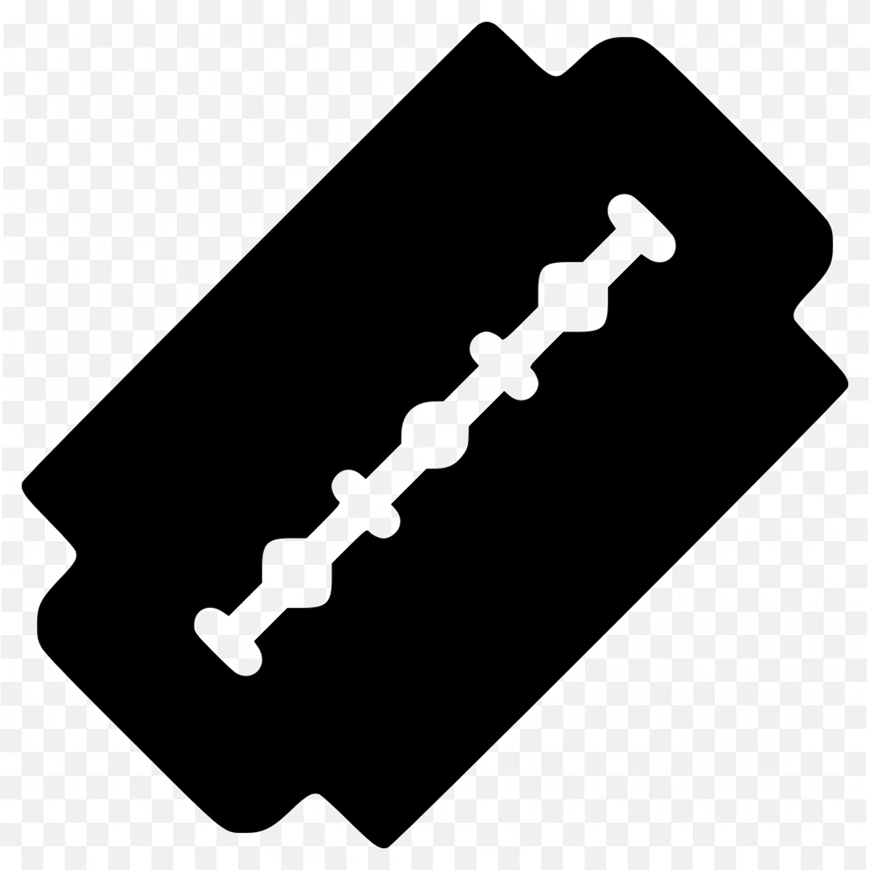 Black Razor Blade Outline With Detailed Blade Teeth Edges
