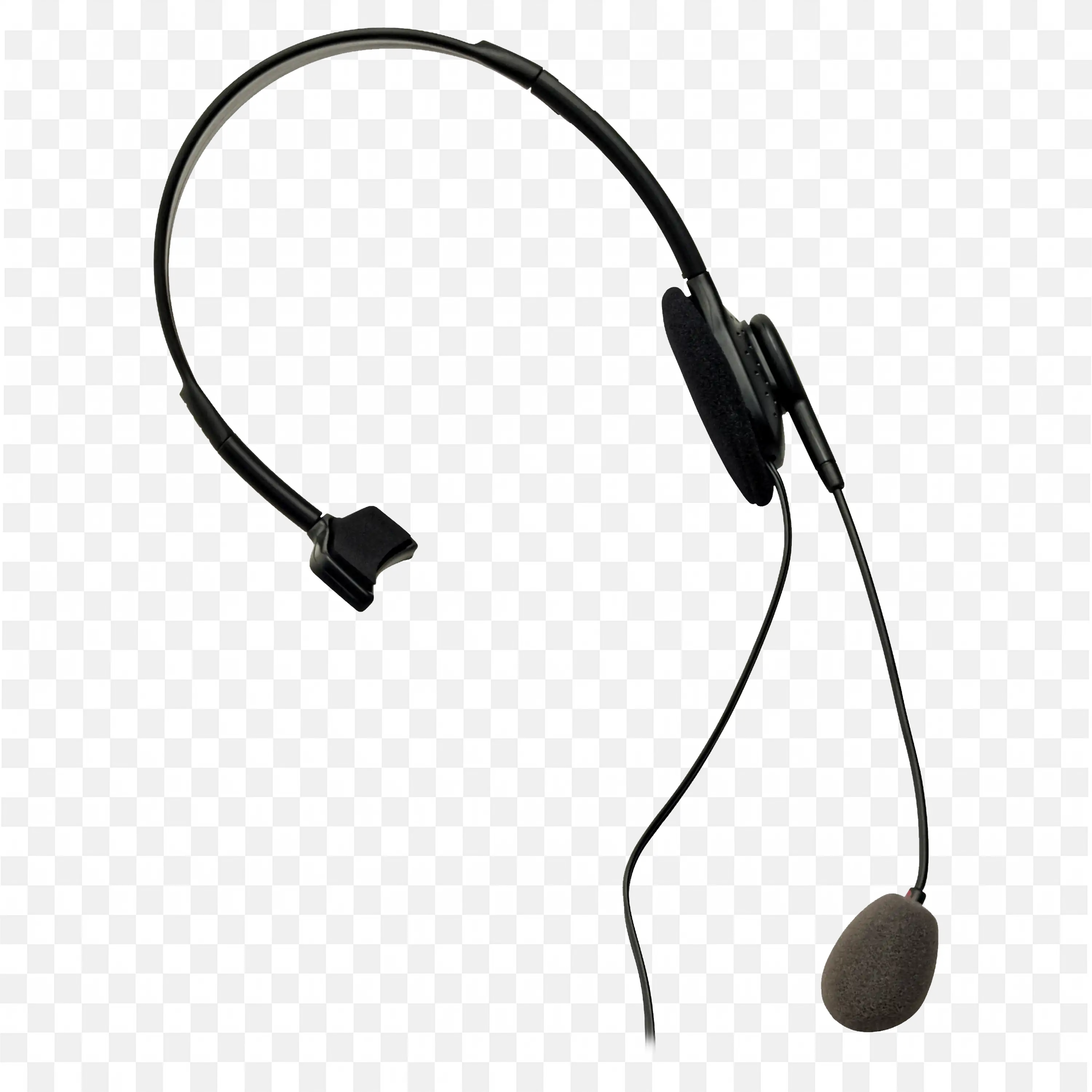 Black Single Ear Headset With Microphone Free Png Download