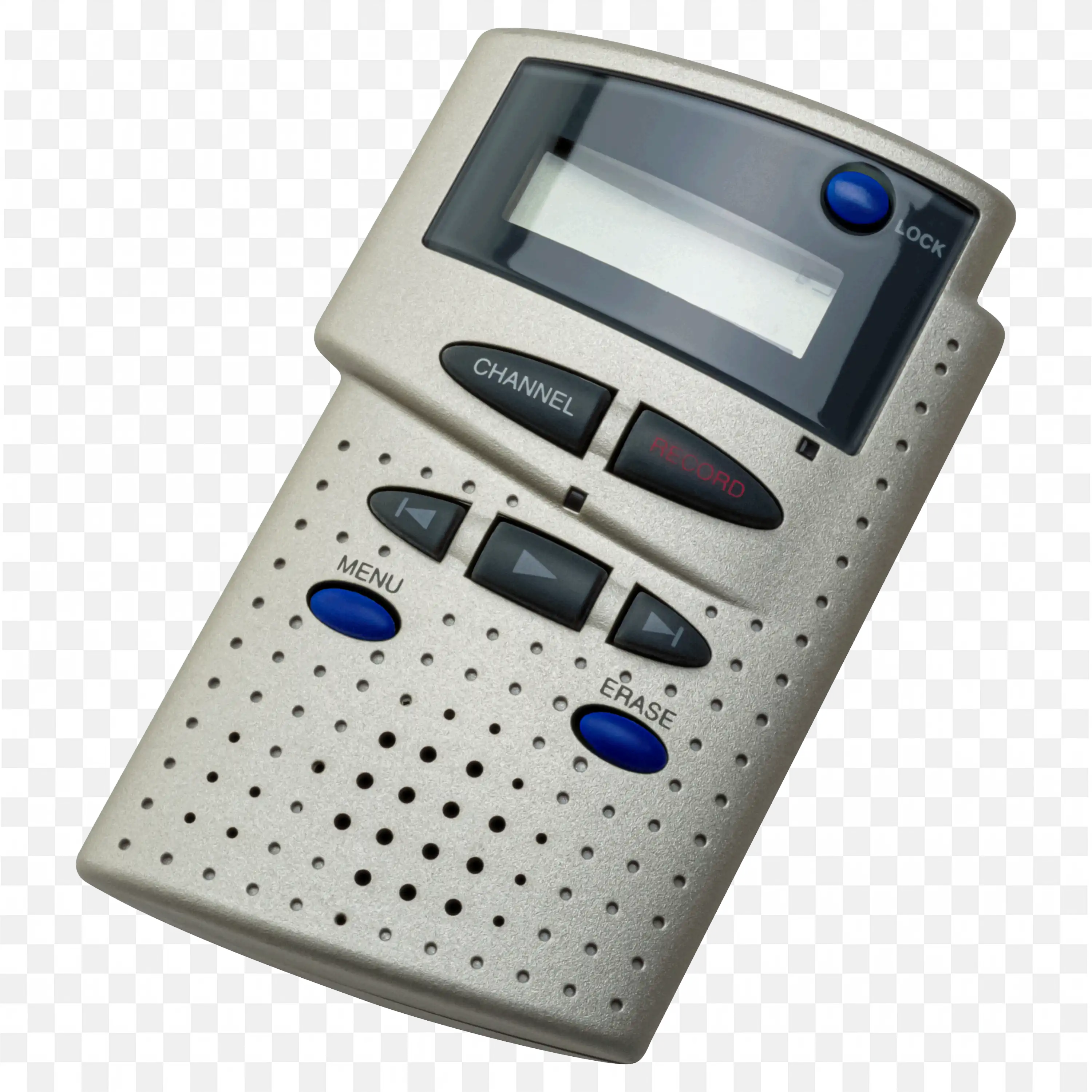 Digital Voice Recorder Device With Blue And Black Buttons