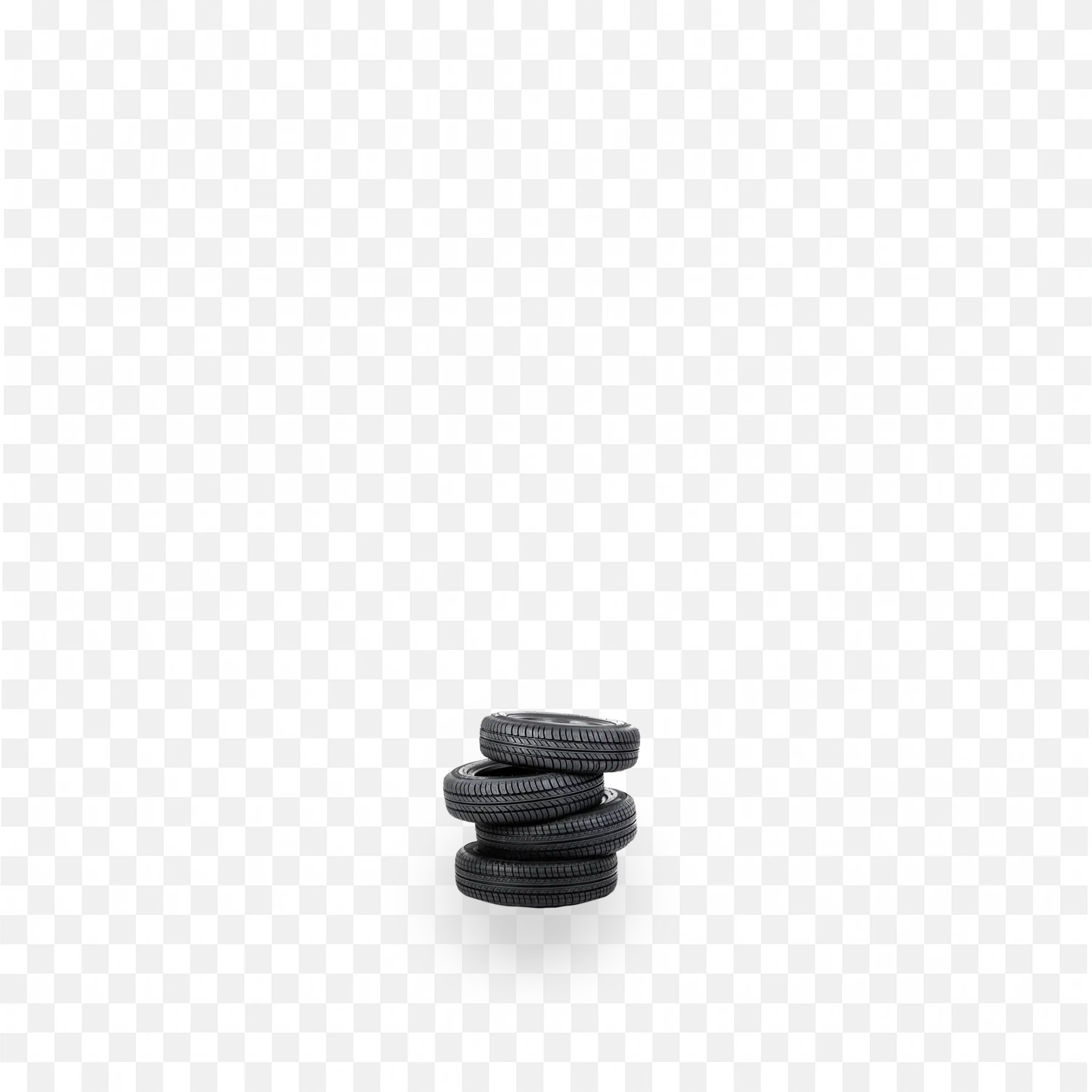 Four Black Car Tires Stacked Neatly Free Png Download