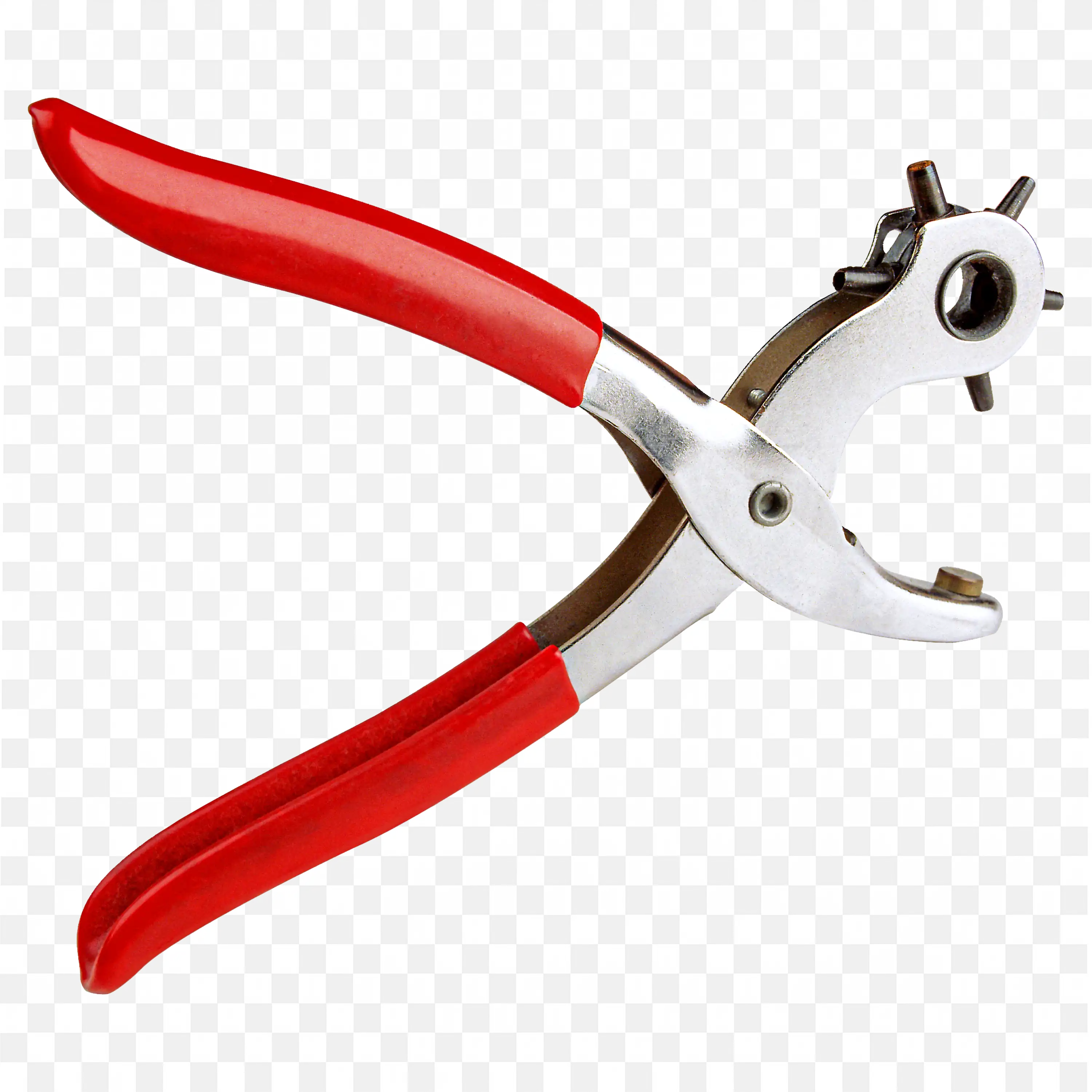 Leather Hole Punch Pliers With Red Grip Png Image Download