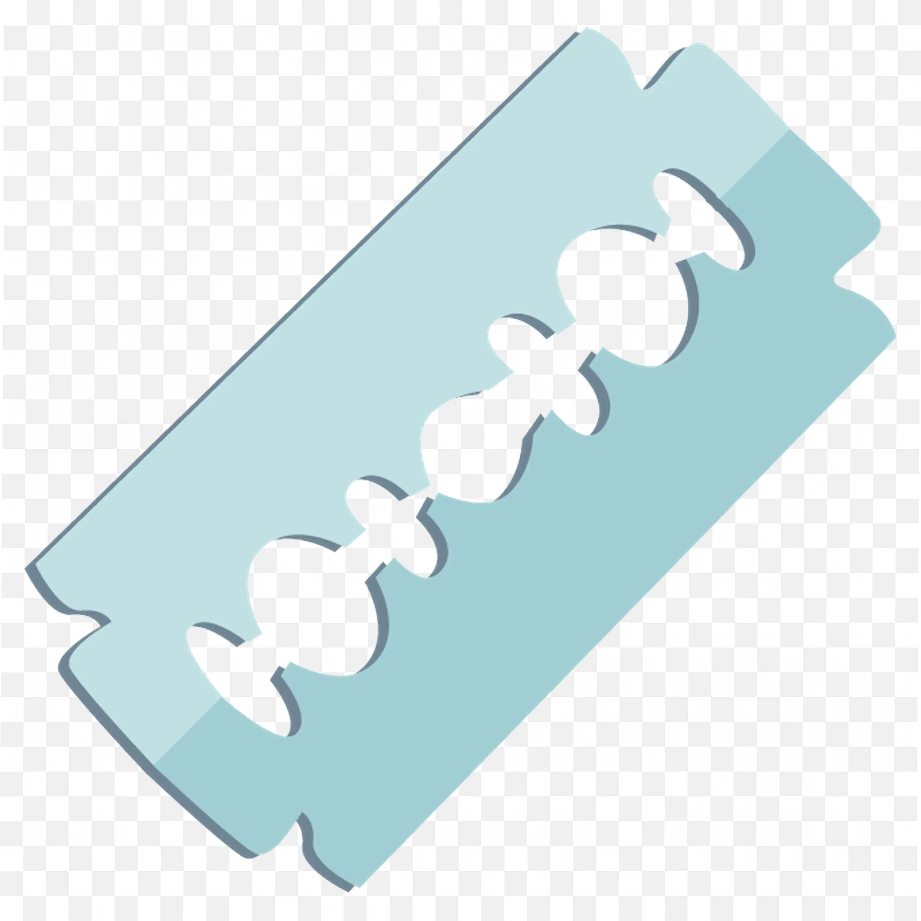 Light Blue Blade With Double Edge And Shadow Effect Png